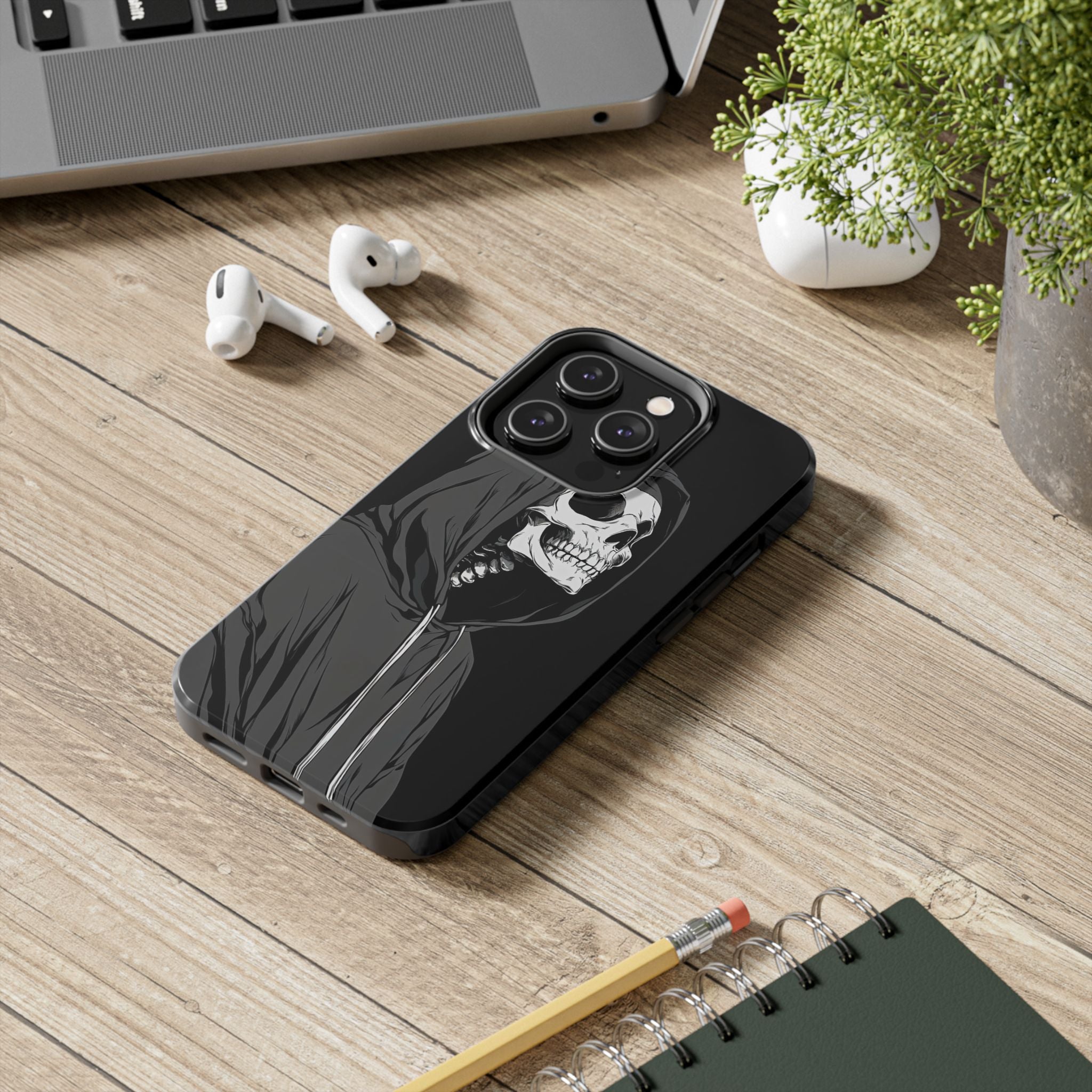Edgy Skull Phone Cases, Protective Phone Cover, Goth Aesthetic, Halloween Decor, Unique Gift
