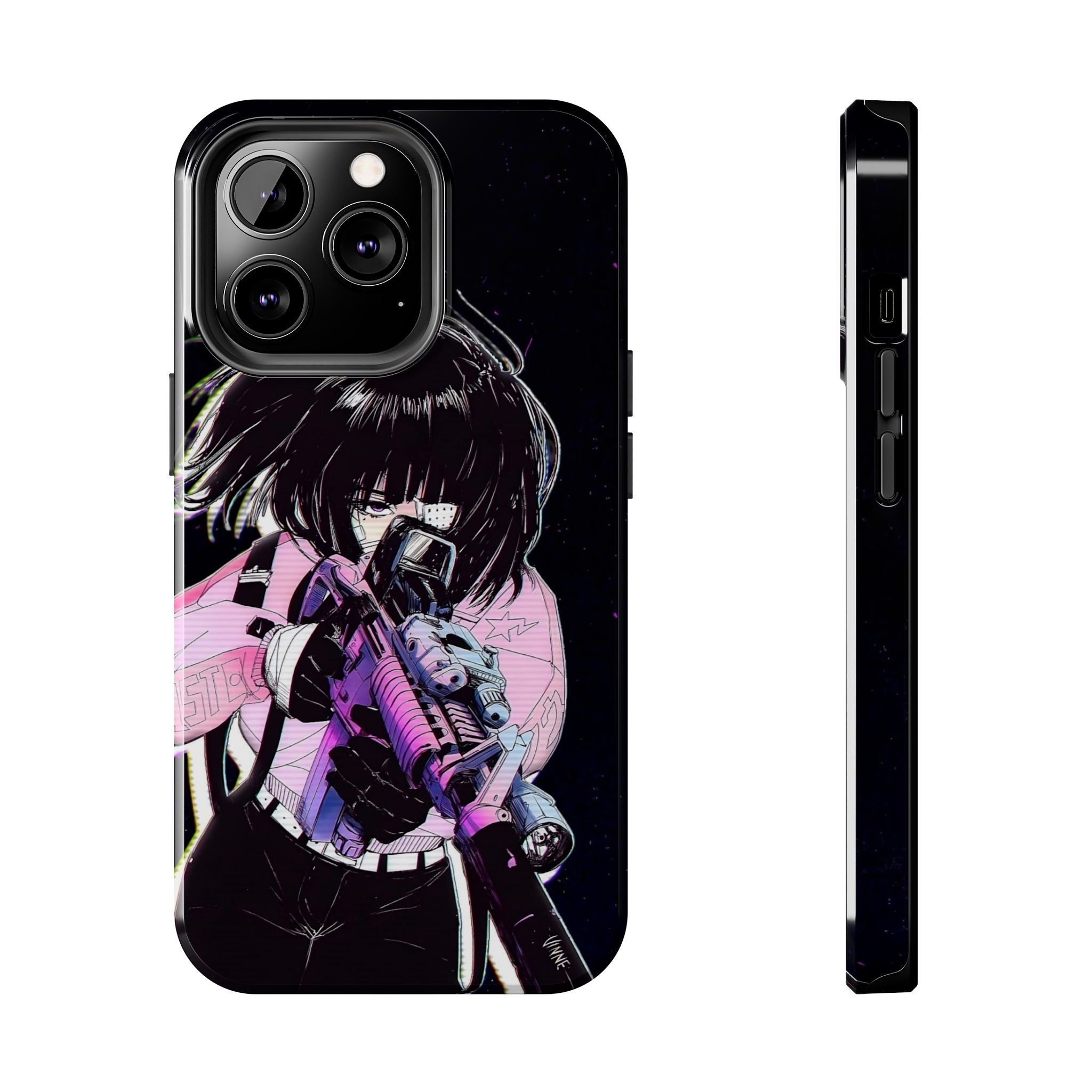 Anime-Style Tough Phone Cases with Edgy Designs, Perfect for Gamers, Cyberpunk Lovers, Gifts for Birthdays, Holidays, and Cosplay