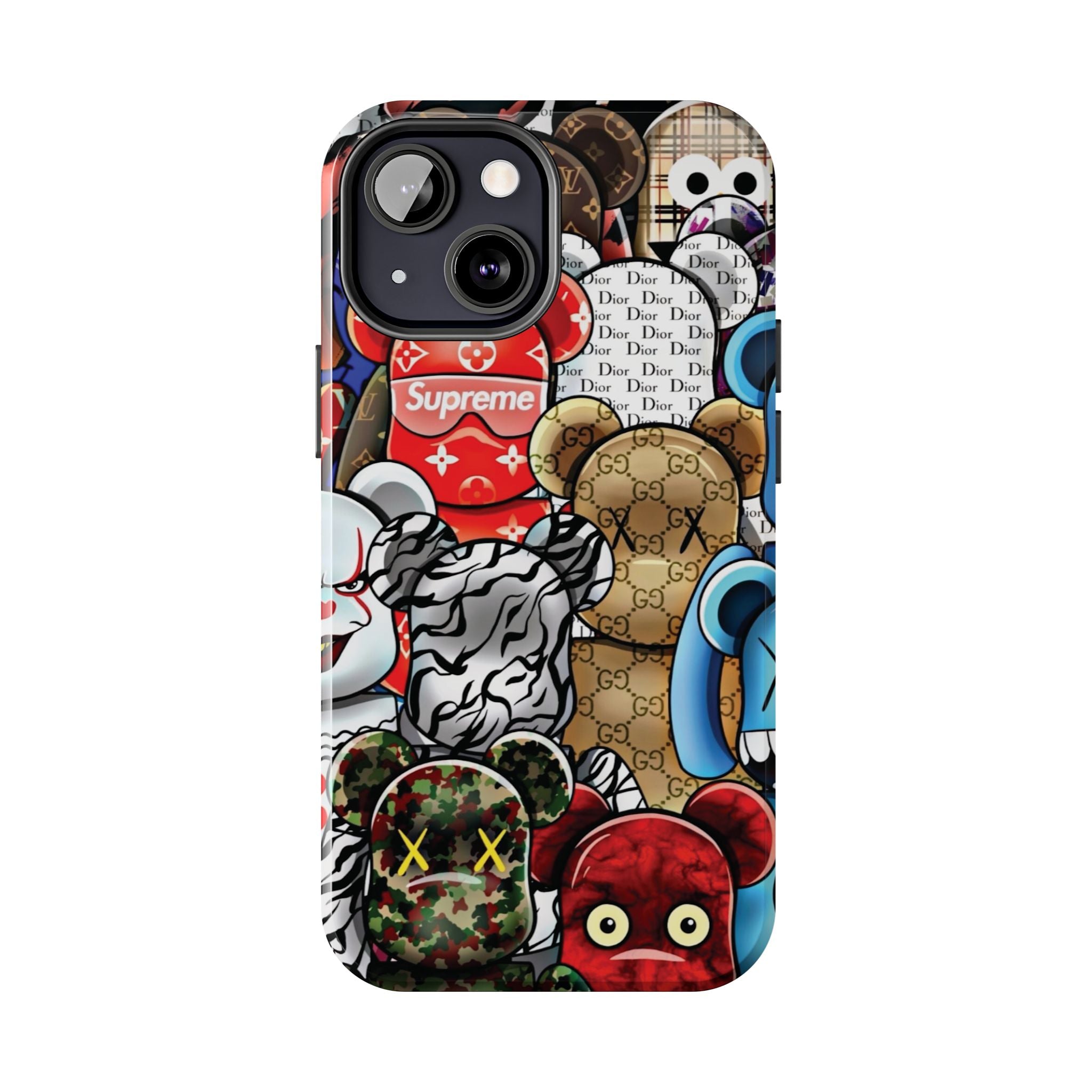 Trendy Bear Phone Case: Stylish Tough Protector for Streetwear Lovers, Gift for Teens, Unique Accessories for Holiday Celebrations
