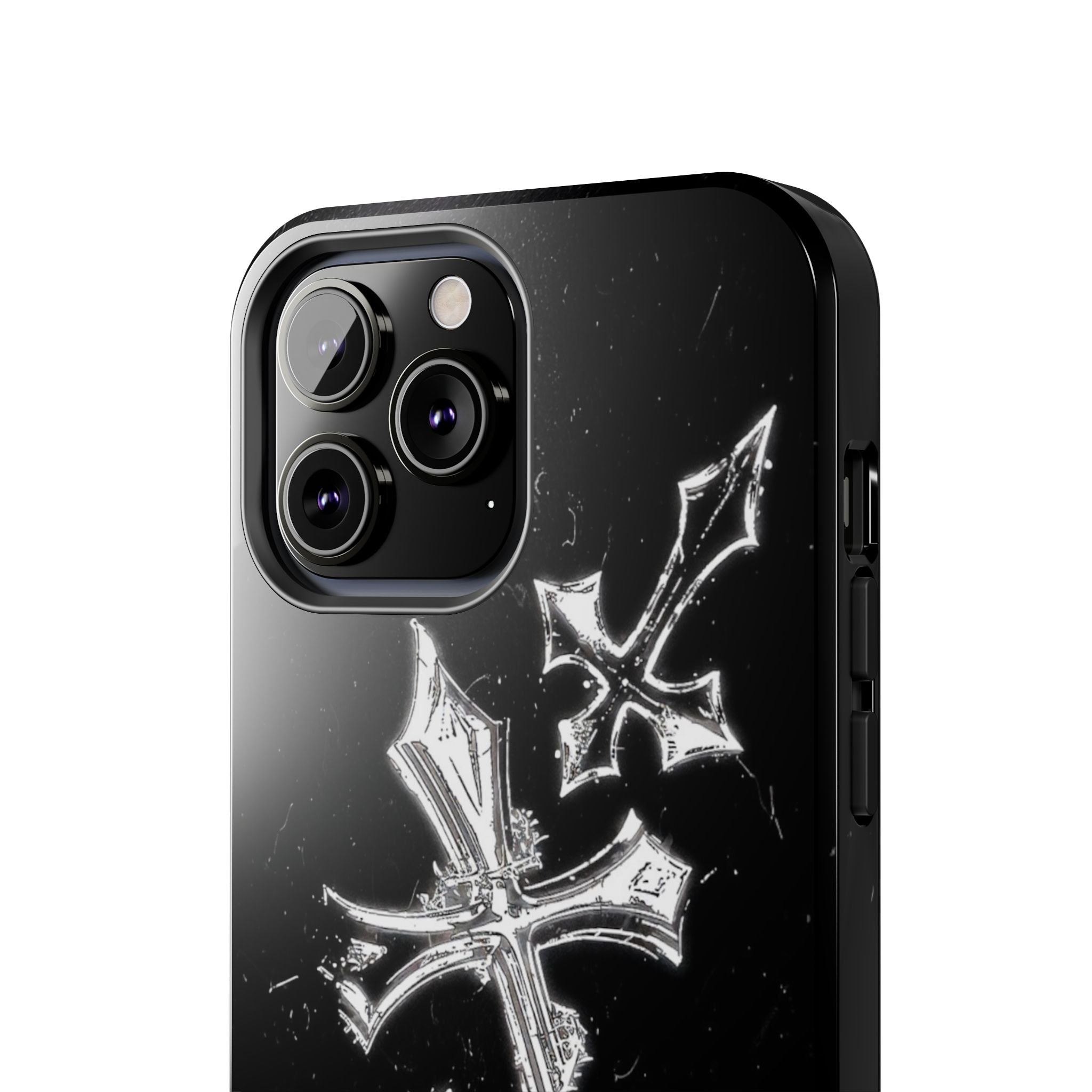 Tough Phone Case with Cross Design, Gothic Phone Cover, Personalized Phone Case, Customizable Tech Accessories, Unique Gift Idea