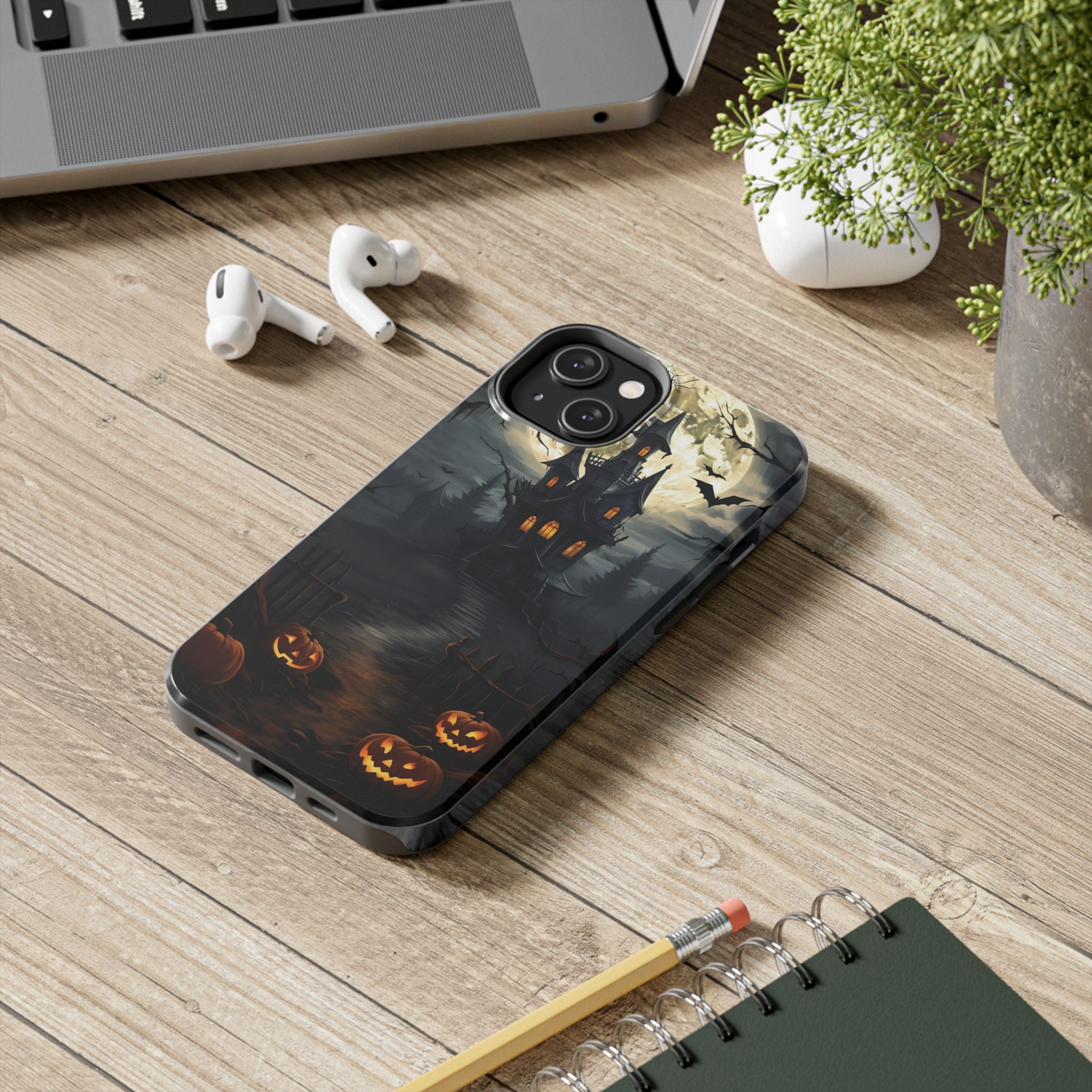 Halloween Haunted House Phone Cases, Tough Cases for Spooky Vibes, Gifts for Halloween Lovers, Ghostly Decor, Fall Accessories