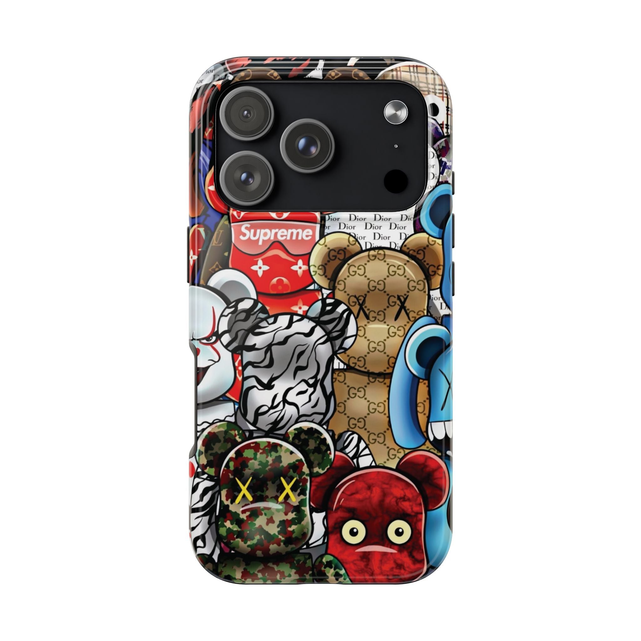 Trendy Bear Phone Case: Stylish Tough Protector for Streetwear Lovers, Gift for Teens, Unique Accessories for Holiday Celebrations