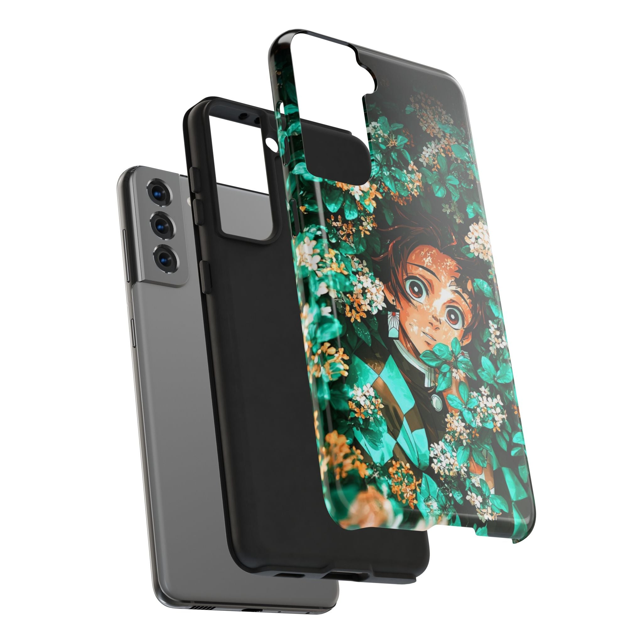 Floral Fantasy Tough Phone Cases | Trendy Phone Cover | Unique Gift for Nature Lovers | Durable Protection | Anime-Inspired Design