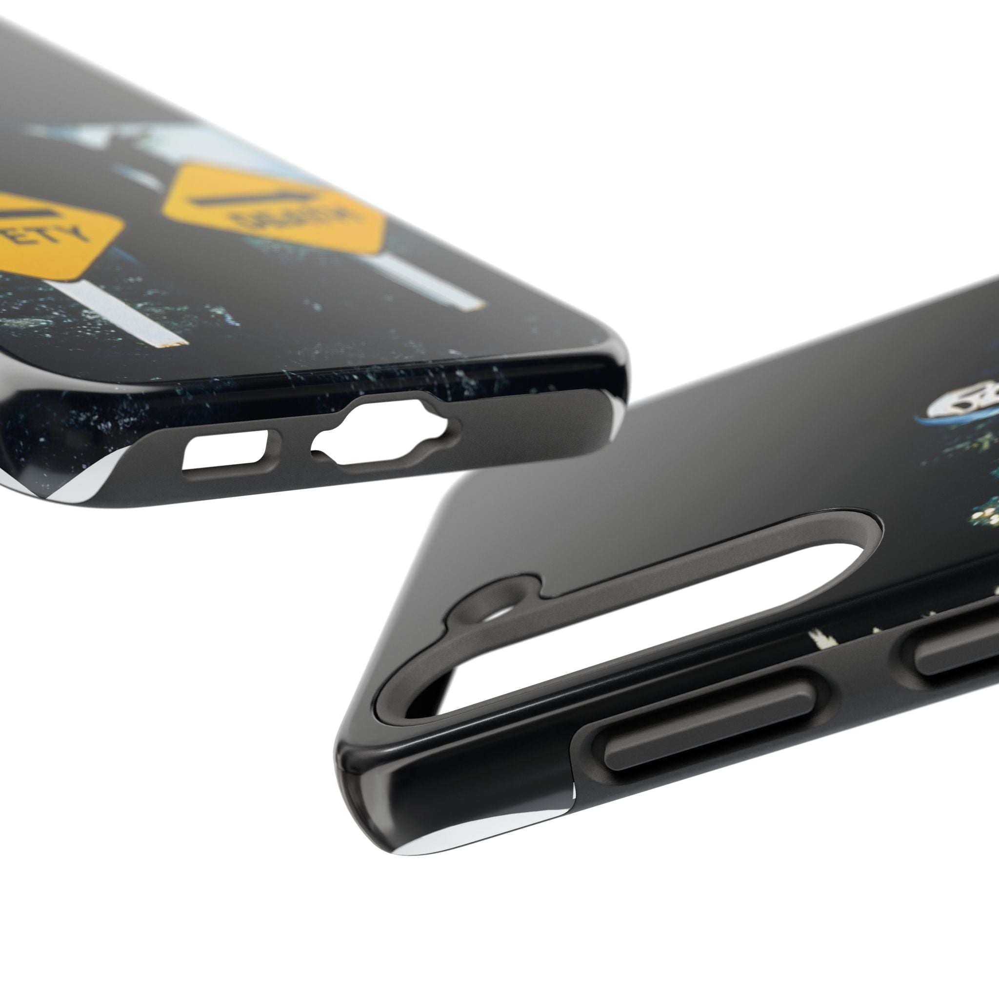 Spooky Phone Cases with Safety and Death Design, Halloween Gift, Horror Movie Merch, Unique Phone Accessories, Fun and Functional