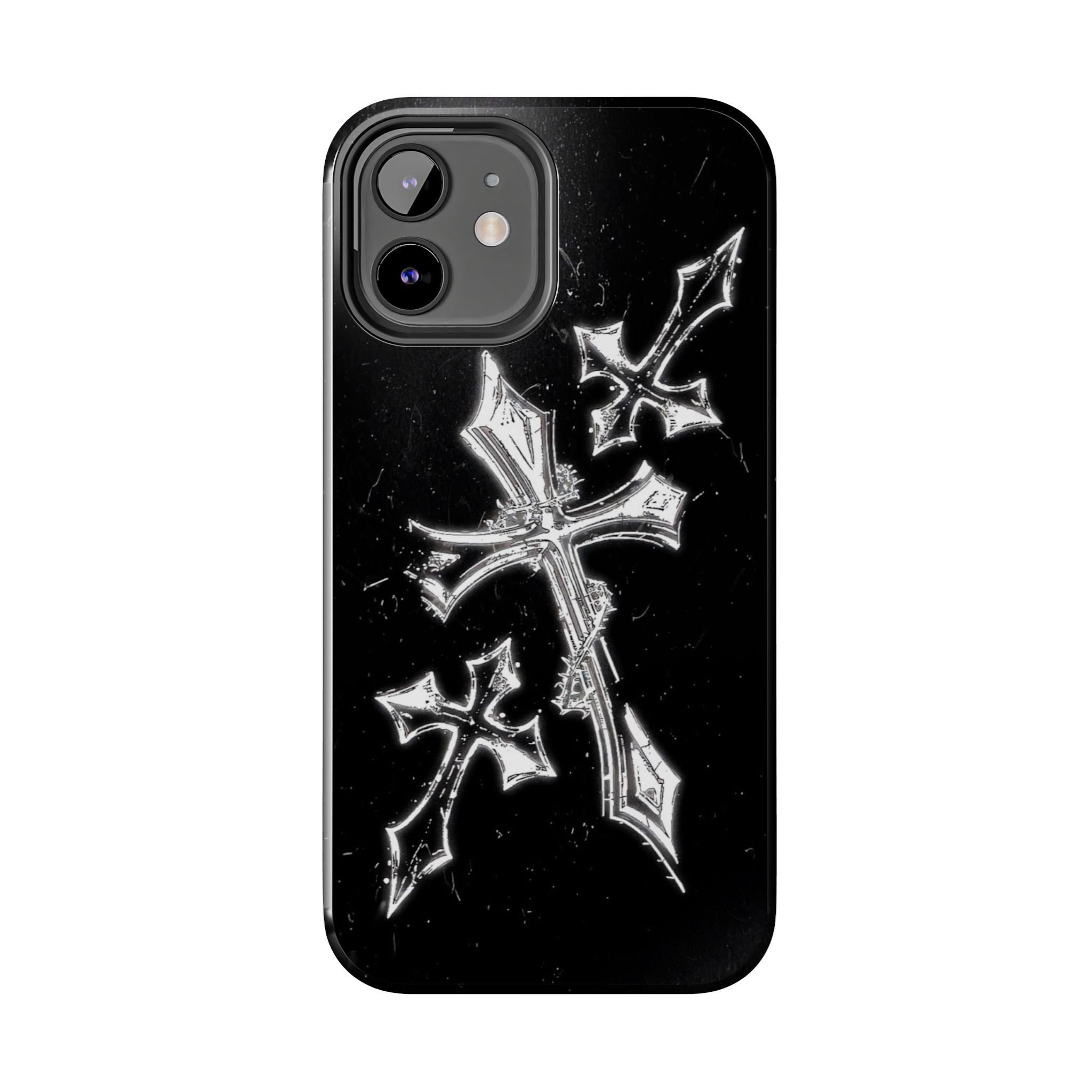Tough Phone Case with Cross Design, Gothic Phone Cover, Personalized Phone Case, Customizable Tech Accessories, Unique Gift Idea
