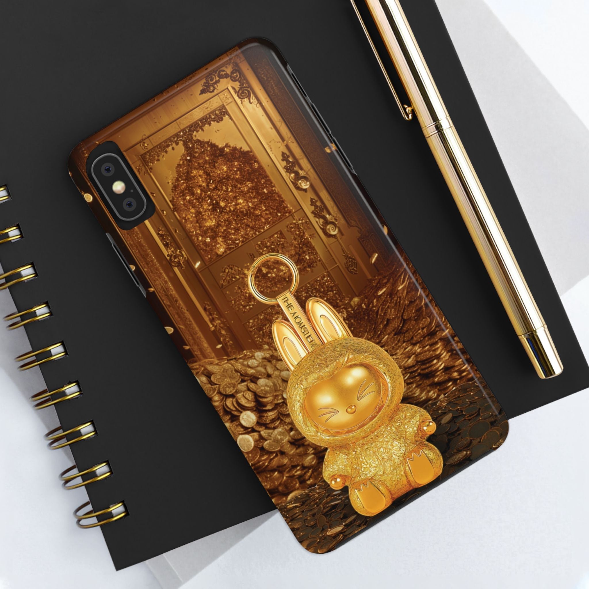Luxurious Rabbit Phone Case, Golden Bunny Phone Cover, Tough Phone Cases, Cute Rabbit Holder, Unique Gift Idea, Stylish Mobile Protector