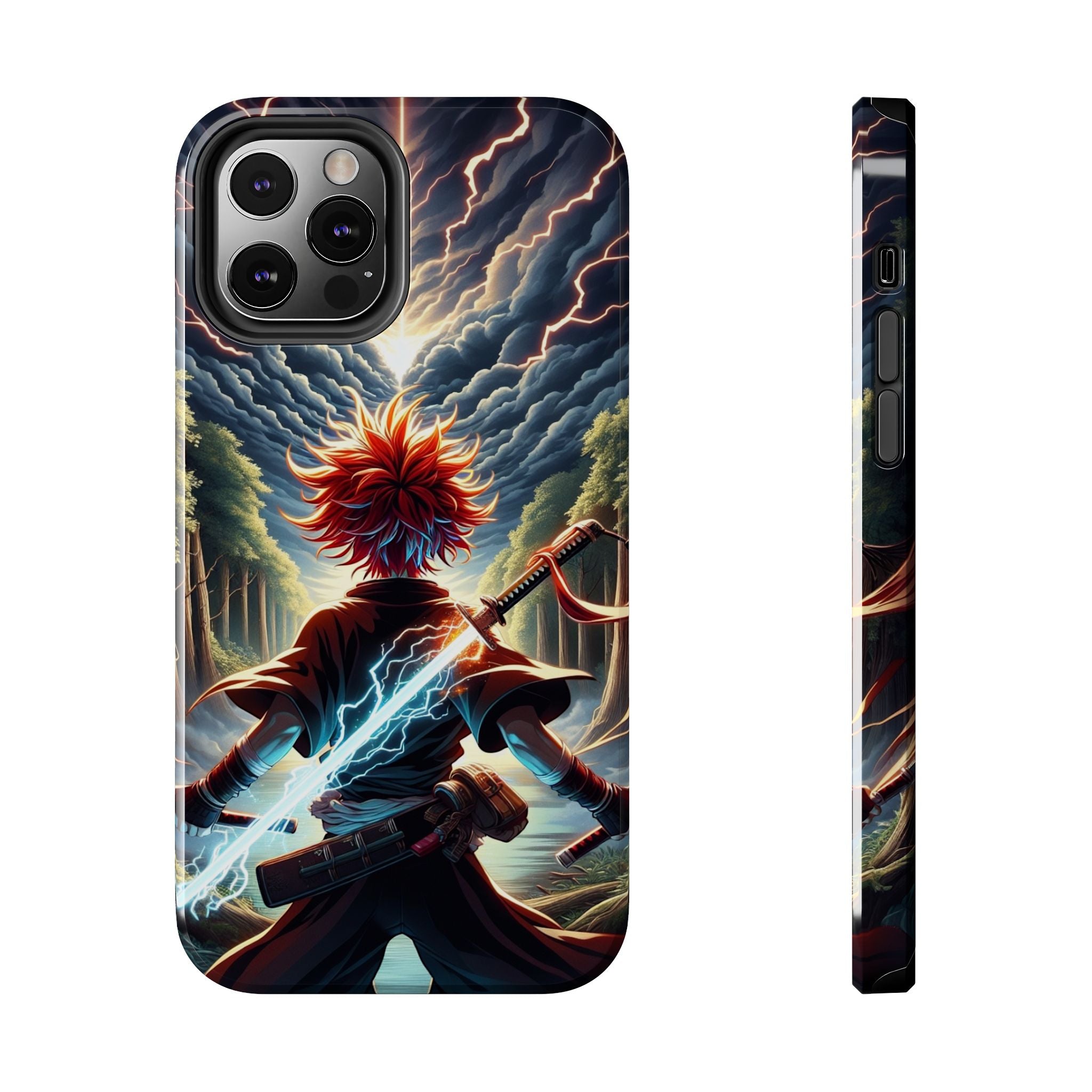Epic Adventure Tough Phone Cases, Anime, Lightning Design, Durable Cover, Gift for Gamers, Festival Essential