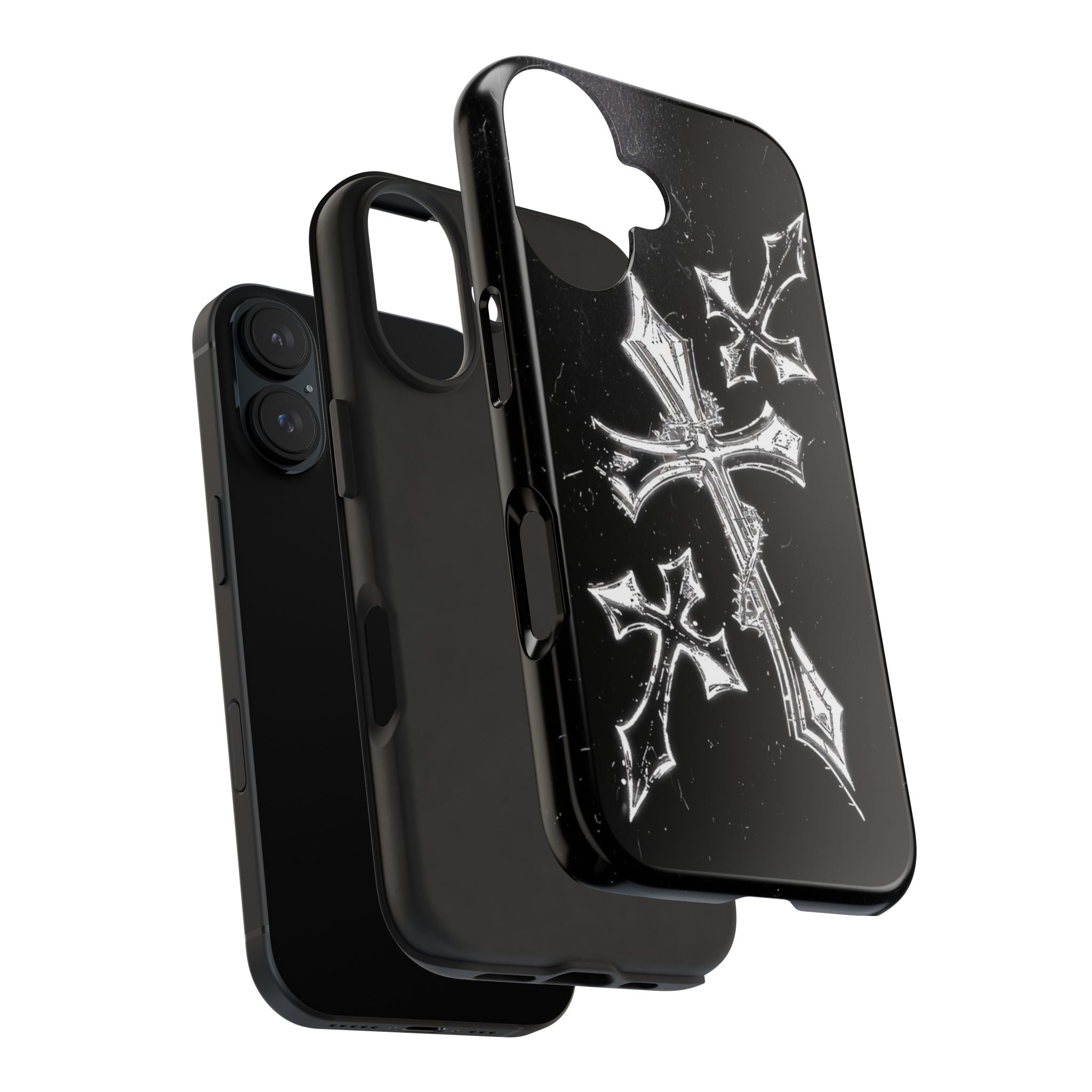 Tough Phone Case with Cross Design, Gothic Phone Cover, Personalized Phone Case, Customizable Tech Accessories, Unique Gift Idea