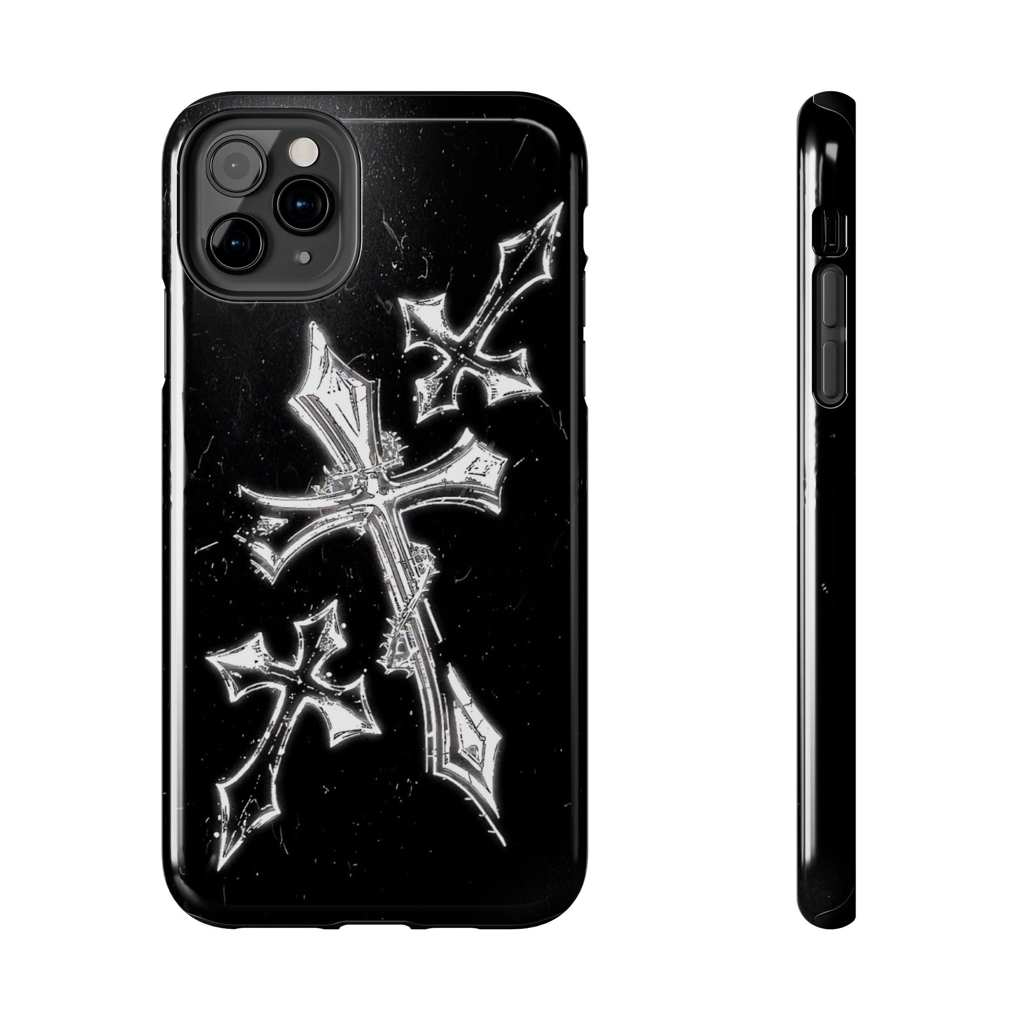 Tough Phone Case with Cross Design, Gothic Phone Cover, Personalized Phone Case, Customizable Tech Accessories, Unique Gift Idea