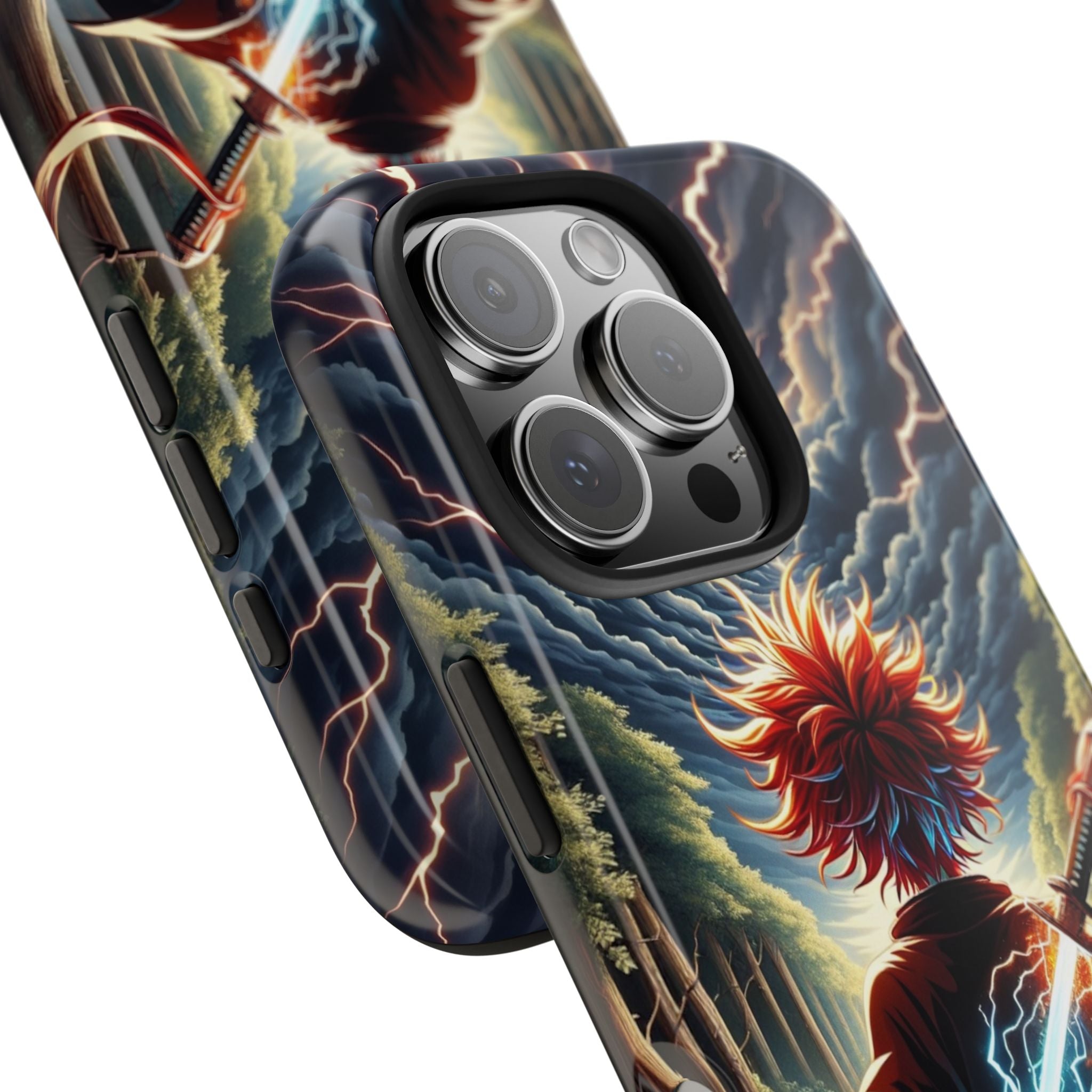 Epic Adventure Tough Phone Cases, Anime, Lightning Design, Durable Cover, Gift for Gamers, Festival Essential