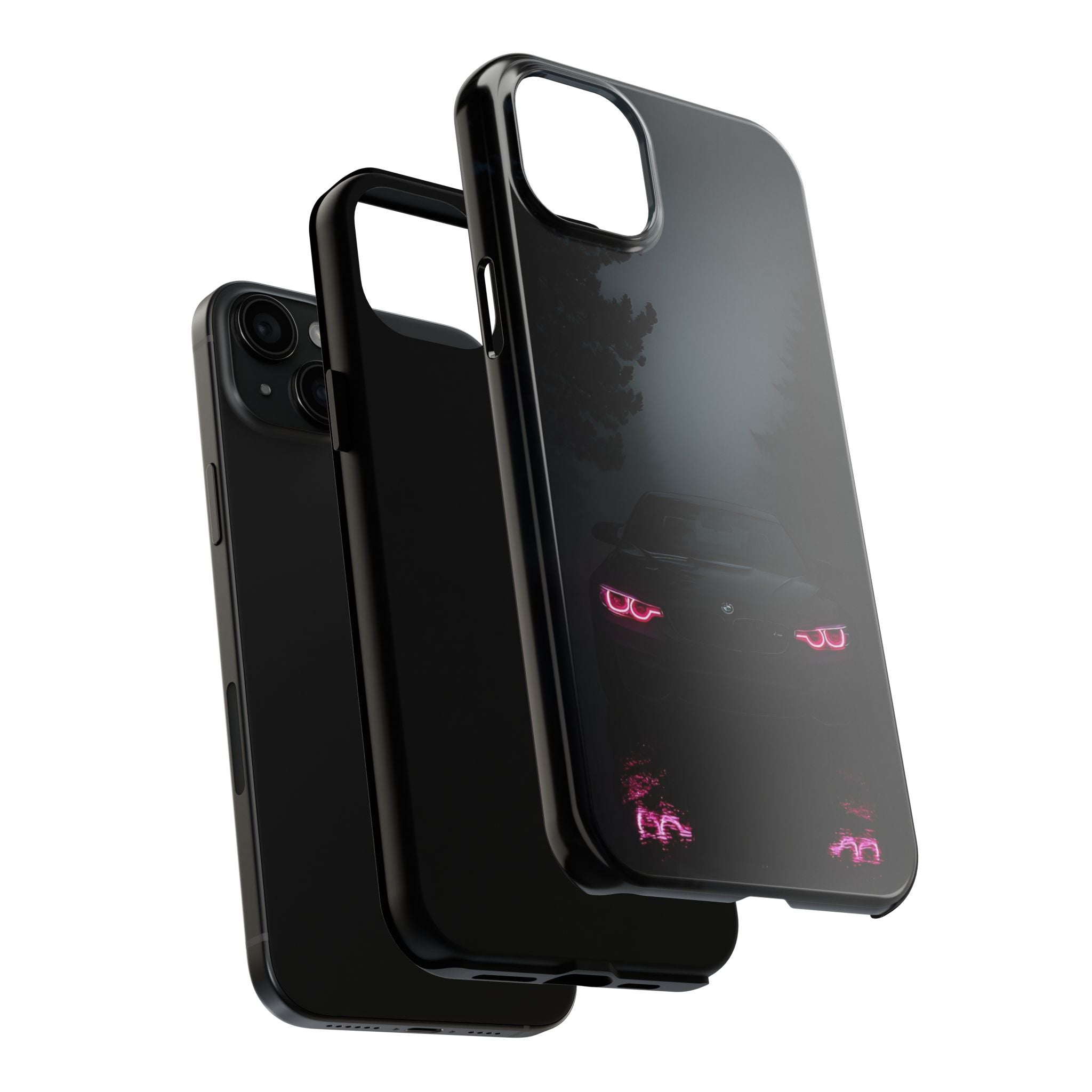 Tough Phone Case with Neon Car Design, Durable Smartphone Cover, Gift for Car Enthusiasts, Unique Accessory for Him, Perfect for Birthdays