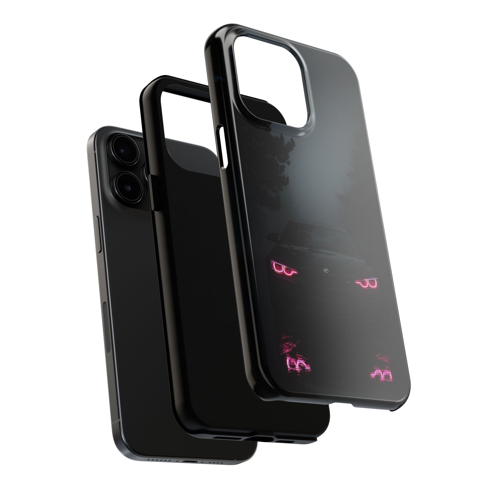 Tough Phone Case with Neon Car Design, Durable Smartphone Cover, Gift for Car Enthusiasts, Unique Accessory for Him, Perfect for Birthdays