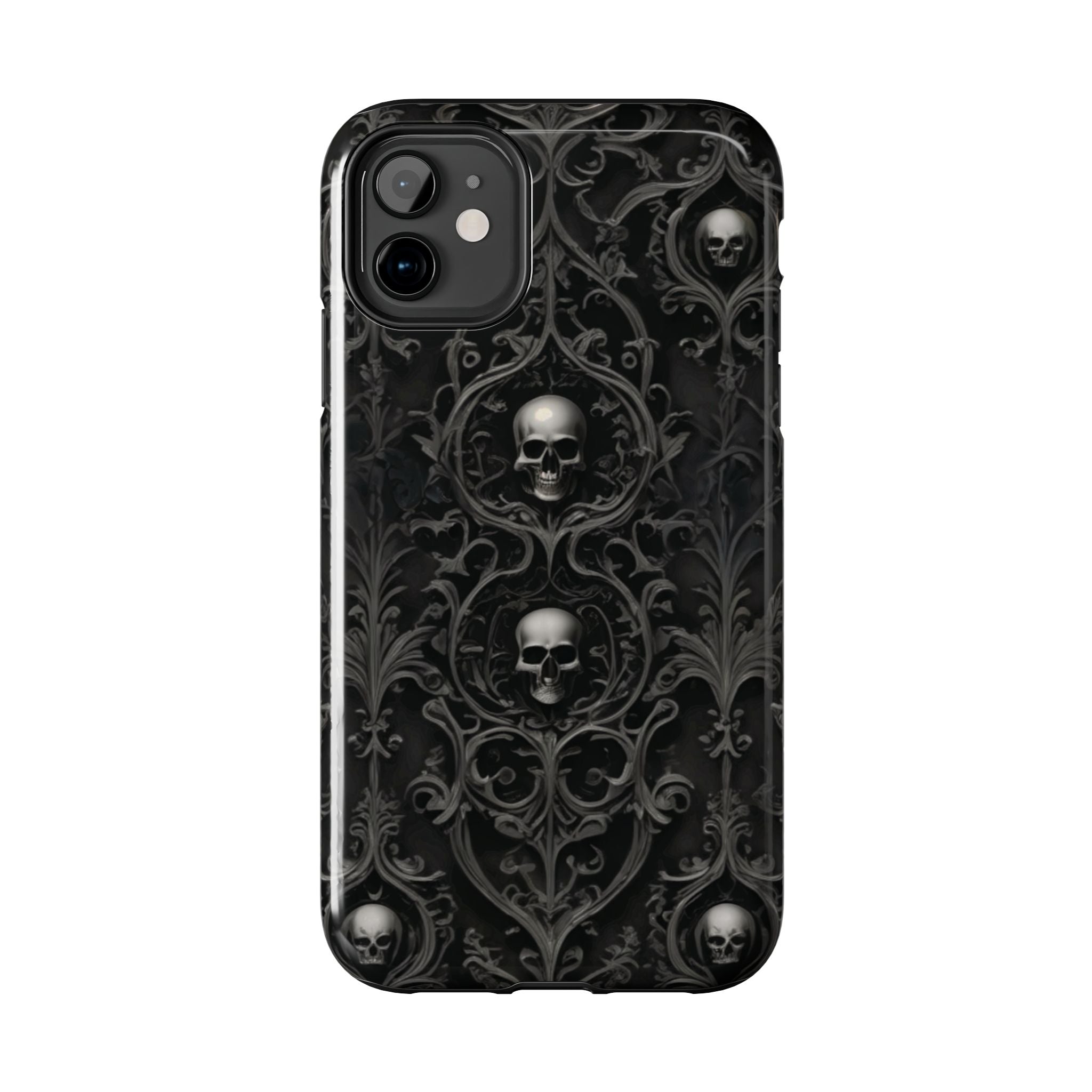Gothic Skull Phone Cases - Tough Protection, Unique Gift for Halloween, Dark Aesthetic Accessory for Men and Women, Trendy Phone Cover