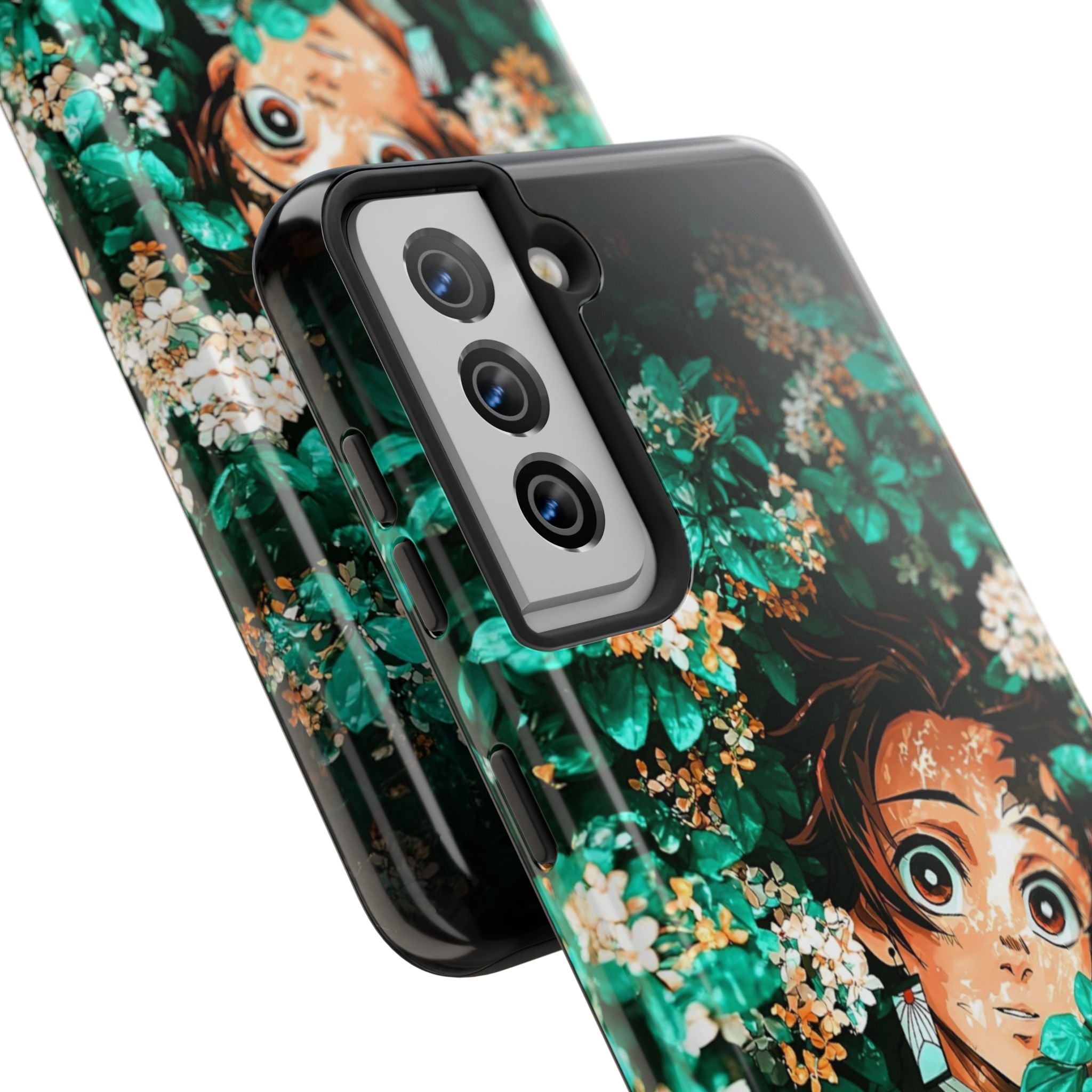Floral Fantasy Tough Phone Cases | Trendy Phone Cover | Unique Gift for Nature Lovers | Durable Protection | Anime-Inspired Design