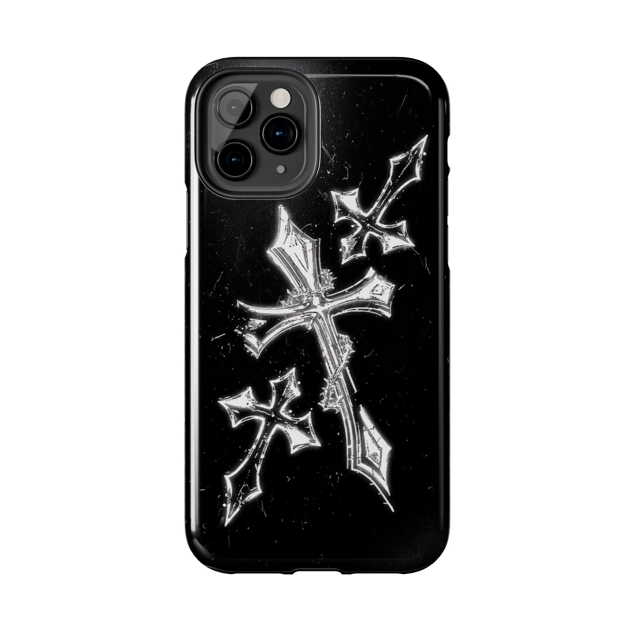 Tough Phone Case with Cross Design, Gothic Phone Cover, Personalized Phone Case, Customizable Tech Accessories, Unique Gift Idea