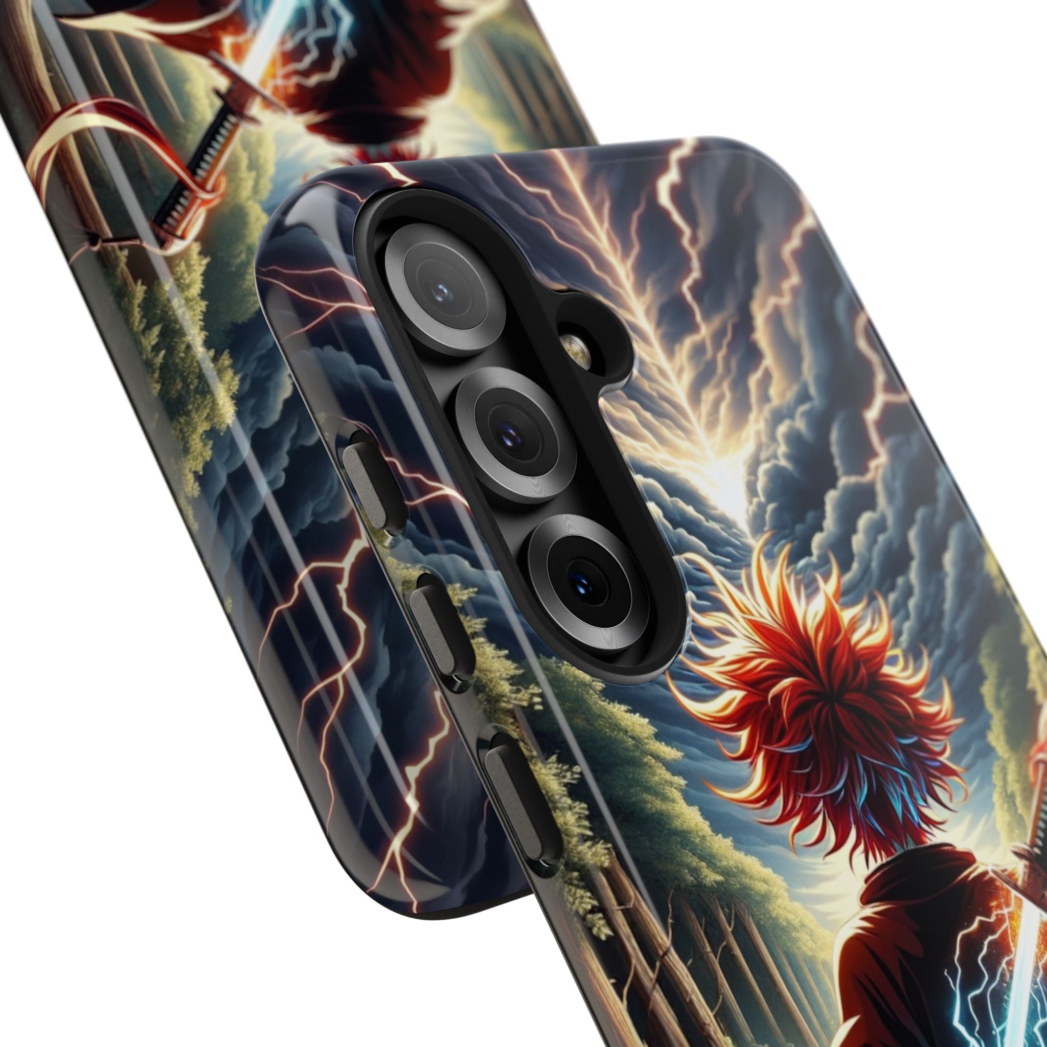 Epic Adventure Tough Phone Cases, Anime, Lightning Design, Durable Cover, Gift for Gamers, Festival Essential