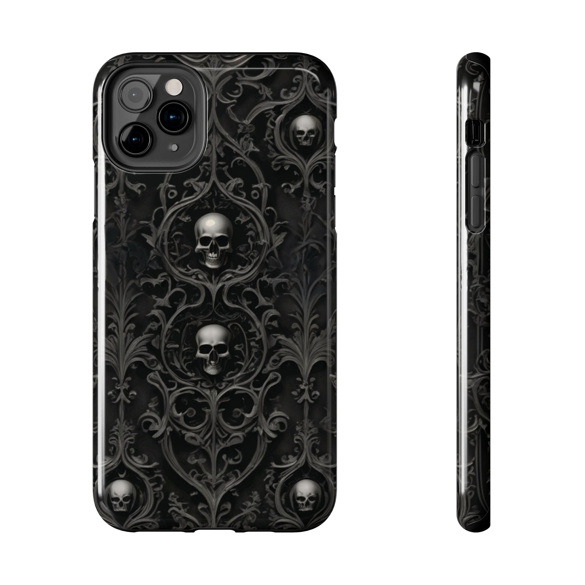 Gothic Skull Phone Cases - Tough Protection, Unique Gift for Halloween, Dark Aesthetic Accessory for Men and Women, Trendy Phone Cover