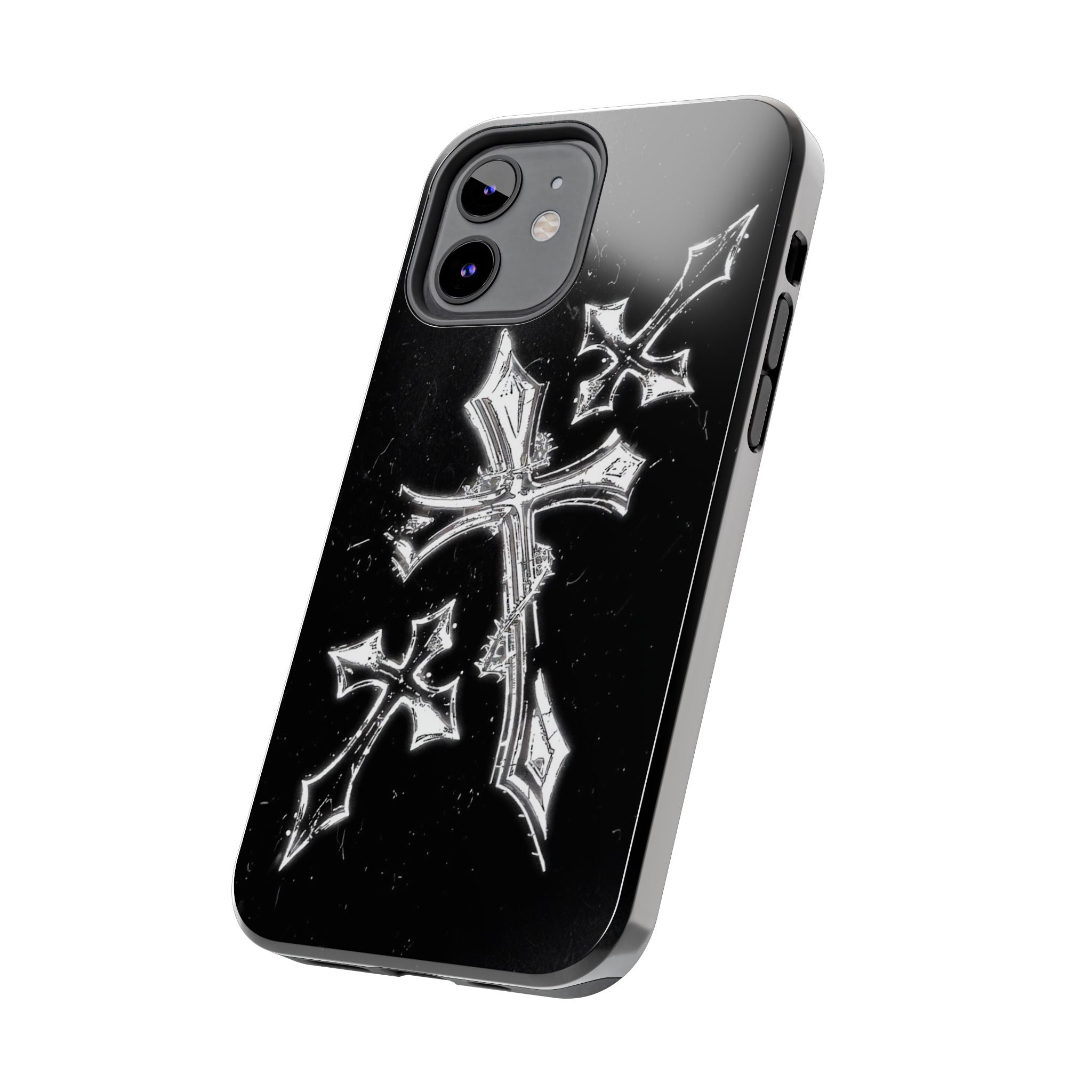 Tough Phone Case with Cross Design, Gothic Phone Cover, Personalized Phone Case, Customizable Tech Accessories, Unique Gift Idea