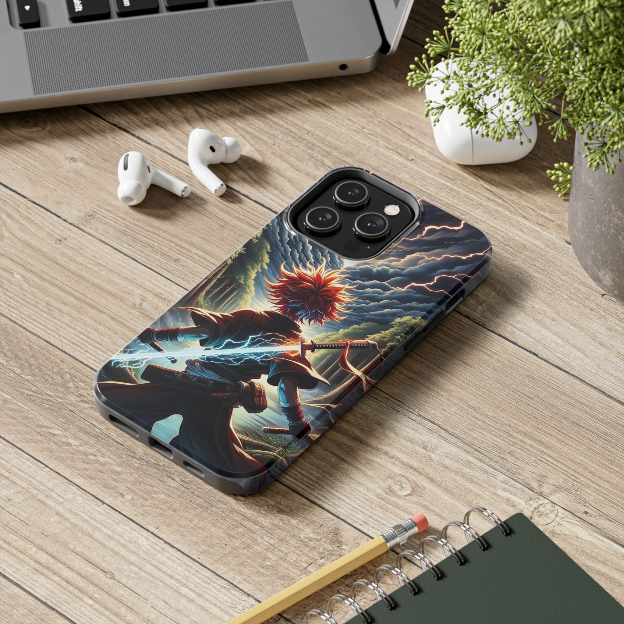 Epic Adventure Tough Phone Cases, Anime, Lightning Design, Durable Cover, Gift for Gamers, Festival Essential