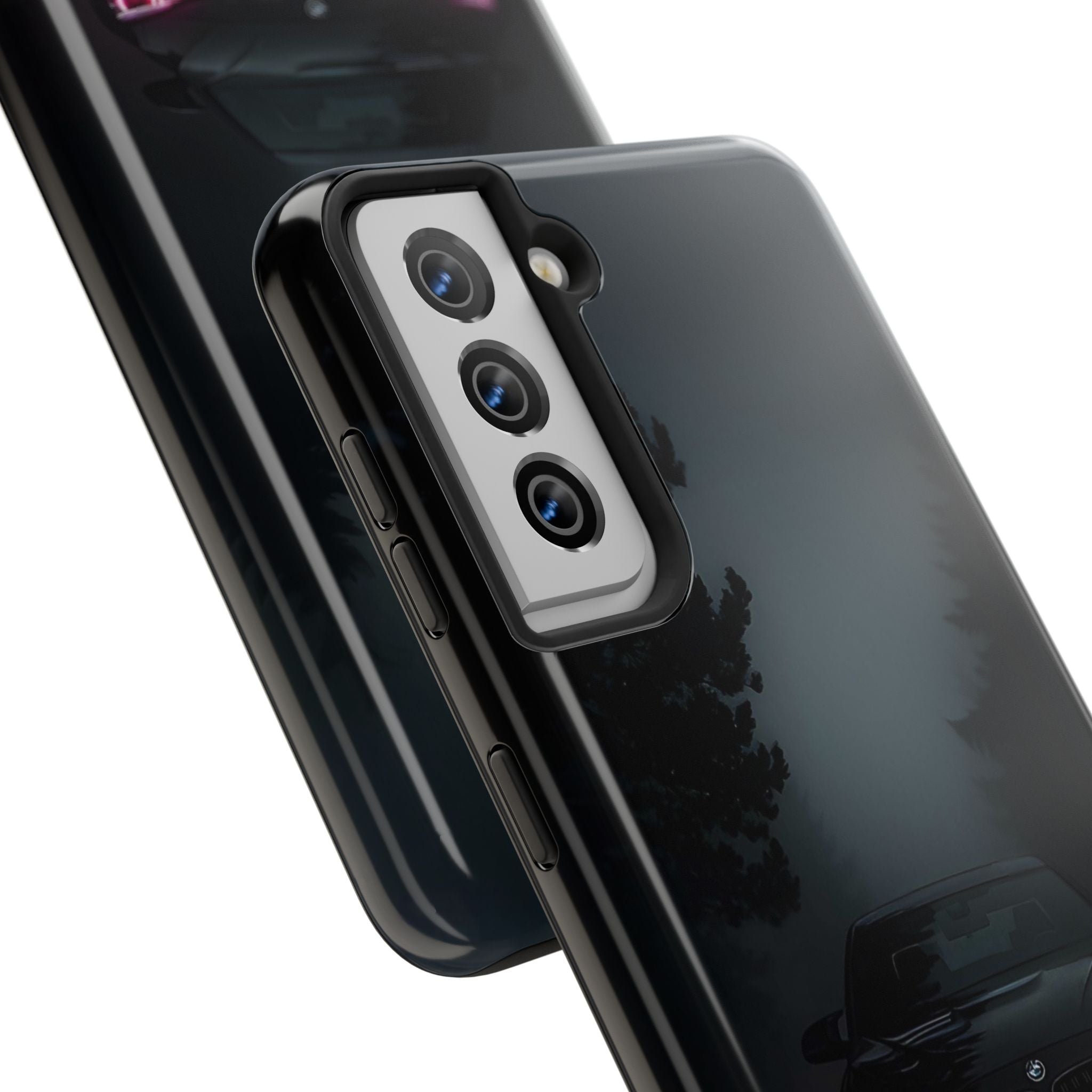 Tough Phone Case with Neon Car Design, Durable Smartphone Cover, Gift for Car Enthusiasts, Unique Accessory for Him, Perfect for Birthdays