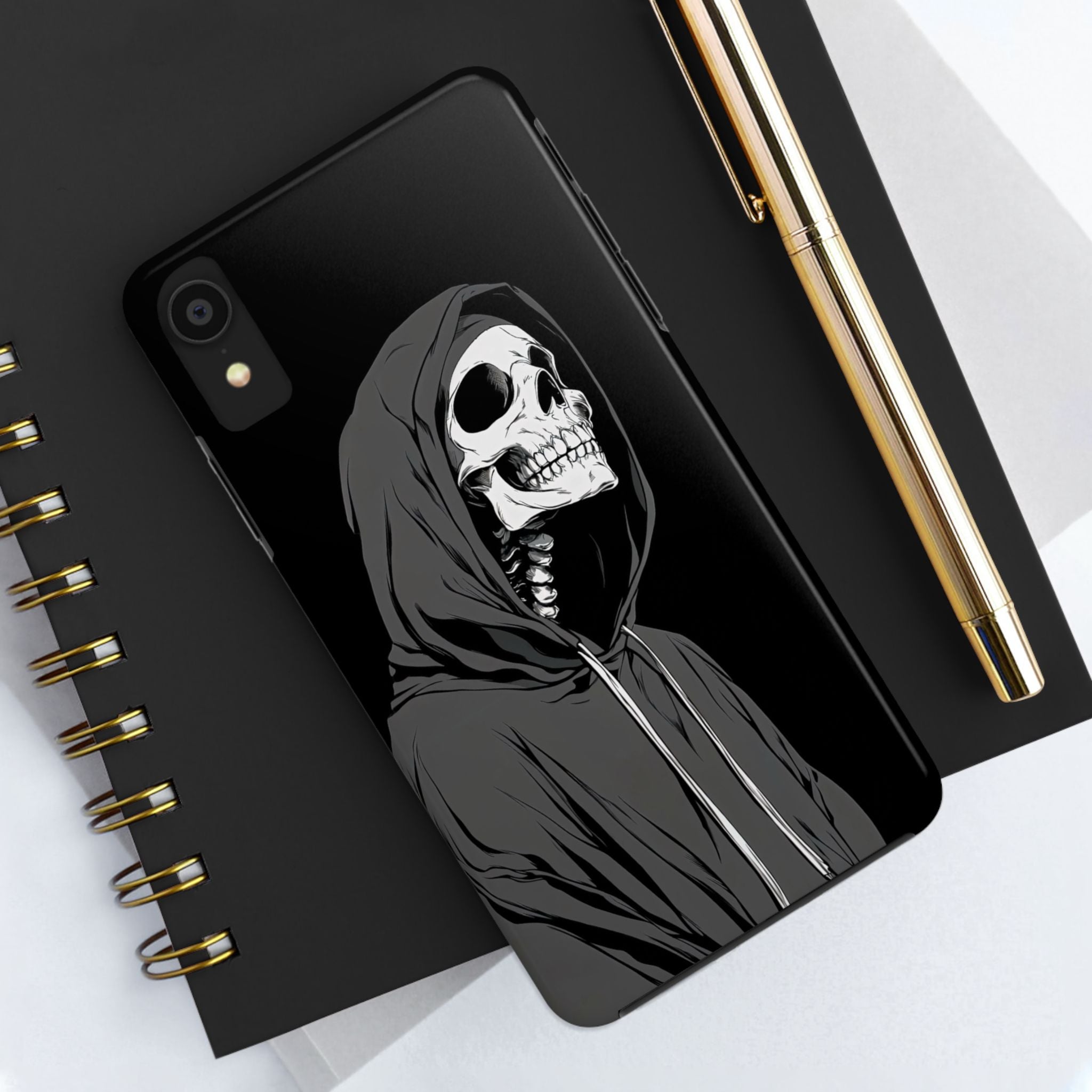 Edgy Skull Phone Cases, Protective Phone Cover, Goth Aesthetic, Halloween Decor, Unique Gift