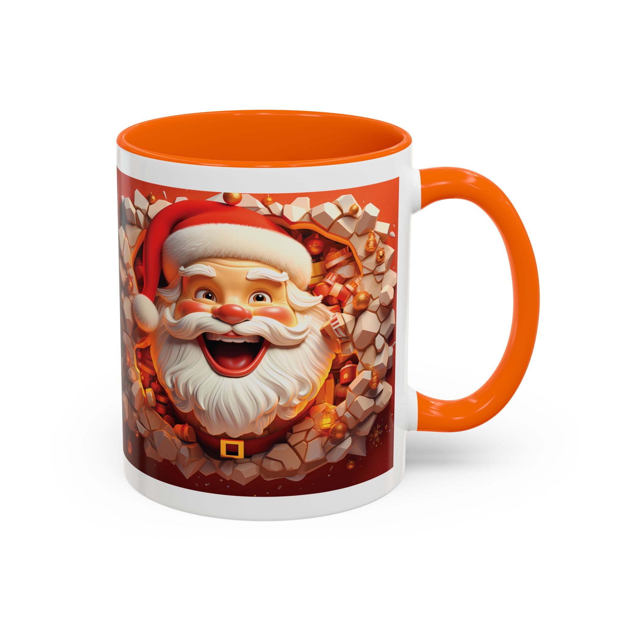 Cheerful Santa Accent Coffee Mug - Perfect for Xmas, Holiday Gifts, Cozy Mornings, Festive Decor, Coffee Lovers