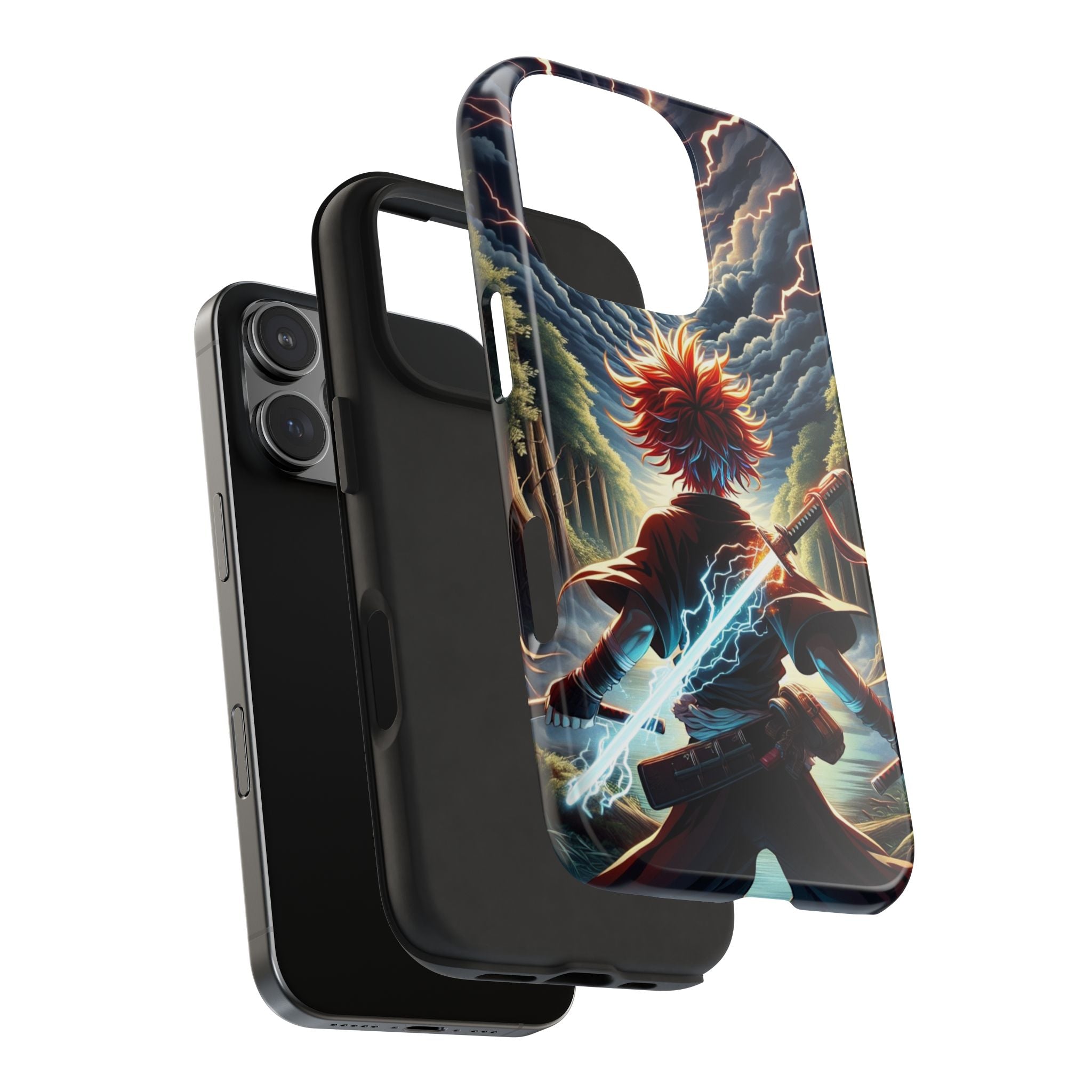 Epic Adventure Tough Phone Cases, Anime, Lightning Design, Durable Cover, Gift for Gamers, Festival Essential