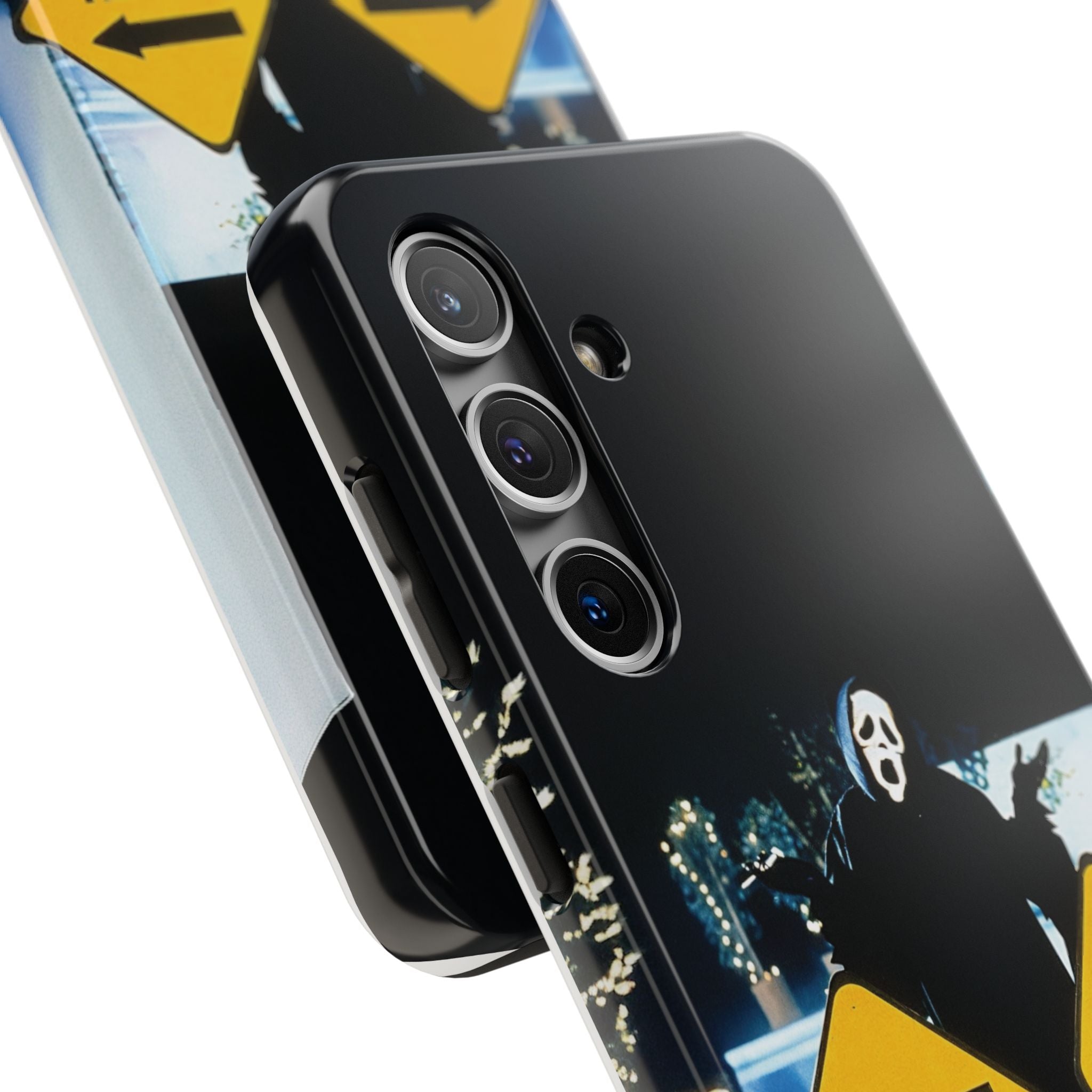 Spooky Phone Cases with Safety and Death Design, Halloween Gift, Horror Movie Merch, Unique Phone Accessories, Fun and Functional