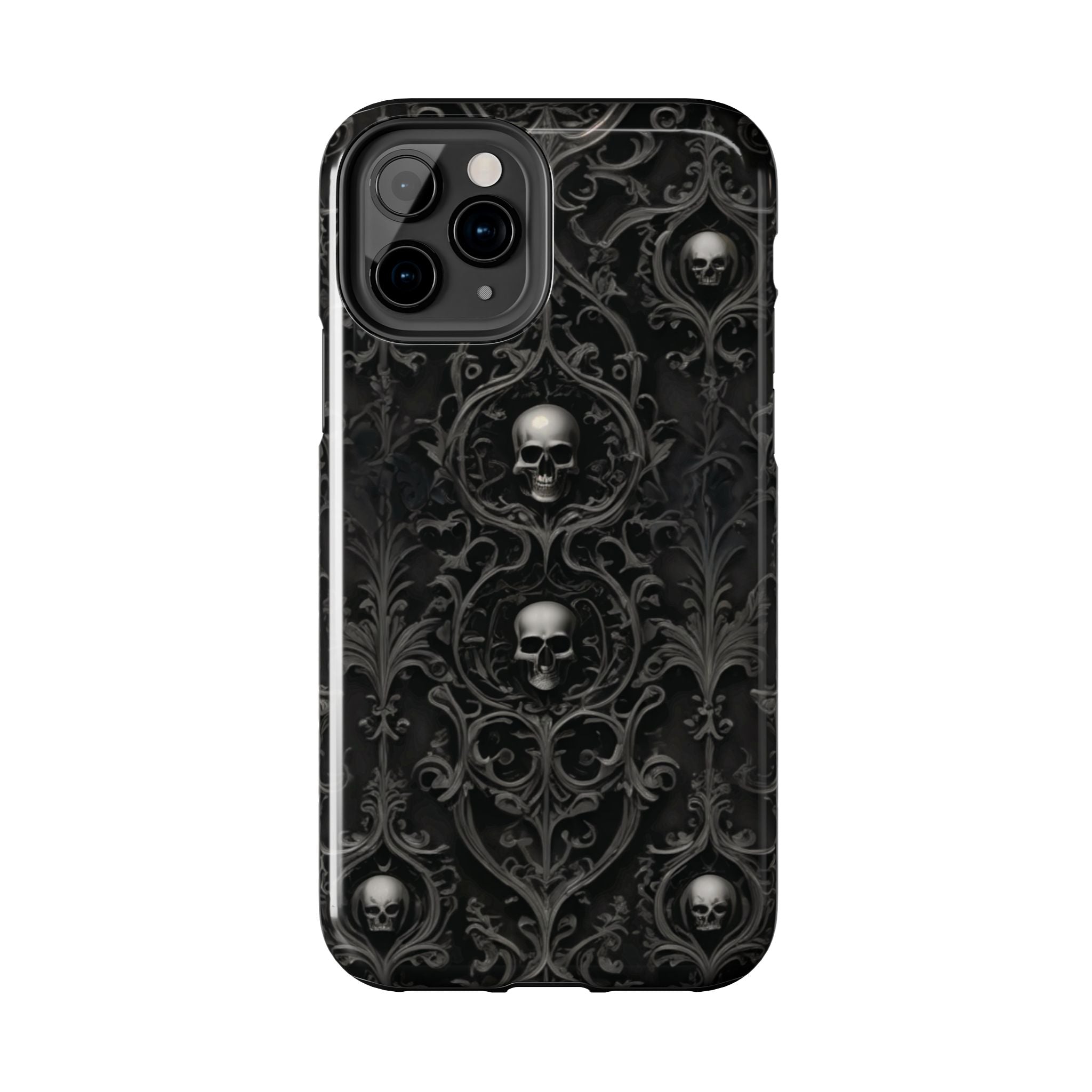 Gothic Skull Phone Cases - Tough Protection, Unique Gift for Halloween, Dark Aesthetic Accessory for Men and Women, Trendy Phone Cover
