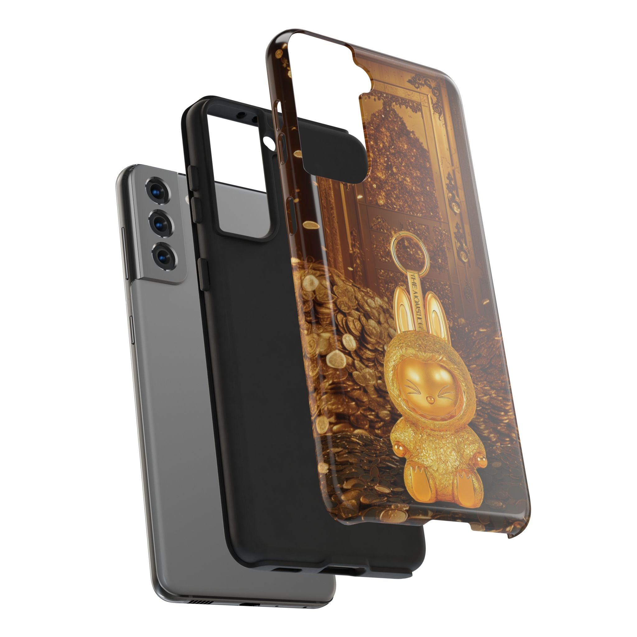Luxurious Rabbit Phone Case, Golden Bunny Phone Cover, Tough Phone Cases, Cute Rabbit Holder, Unique Gift Idea, Stylish Mobile Protector
