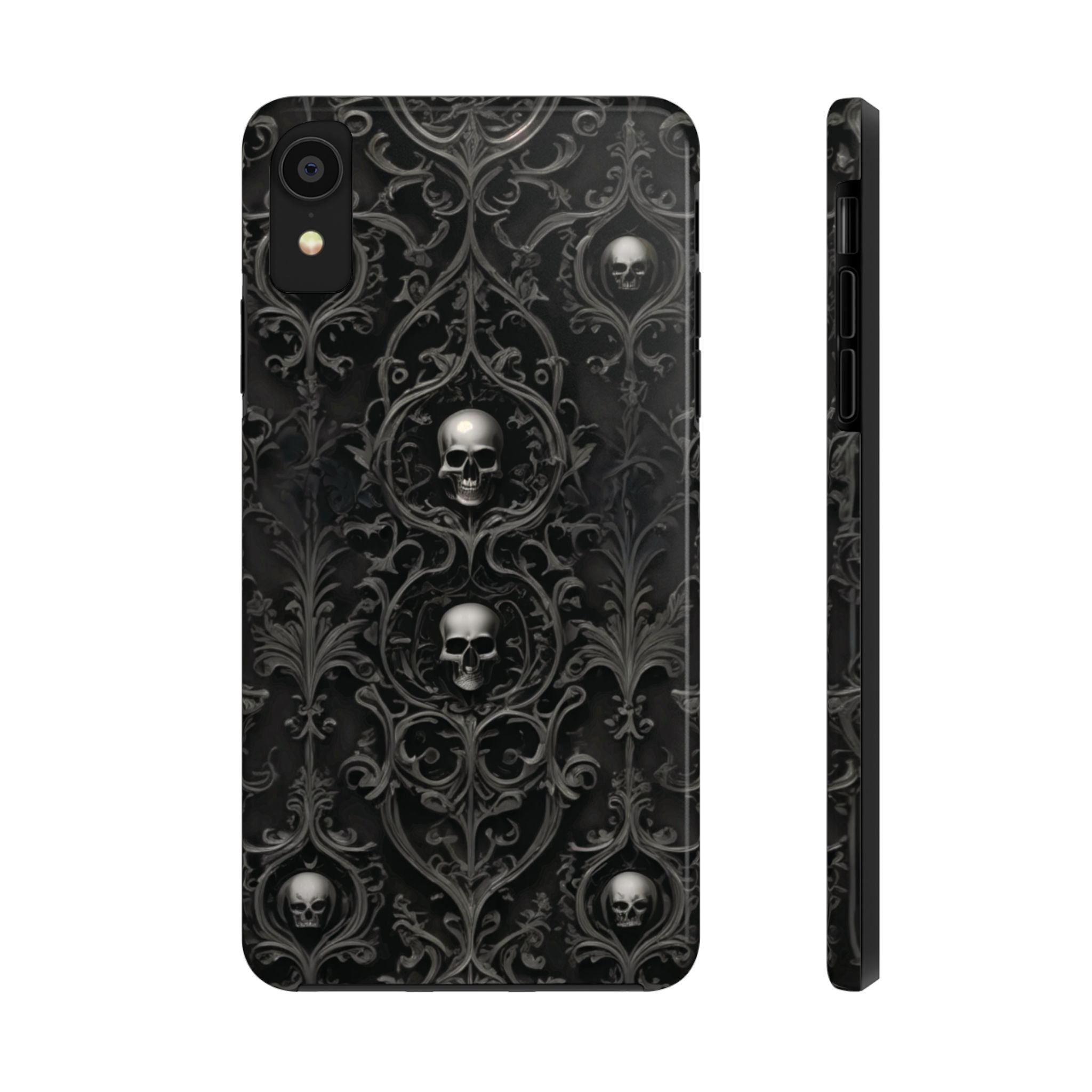Gothic Skull Phone Cases - Tough Protection, Unique Gift for Halloween, Dark Aesthetic Accessory for Men and Women, Trendy Phone Cover