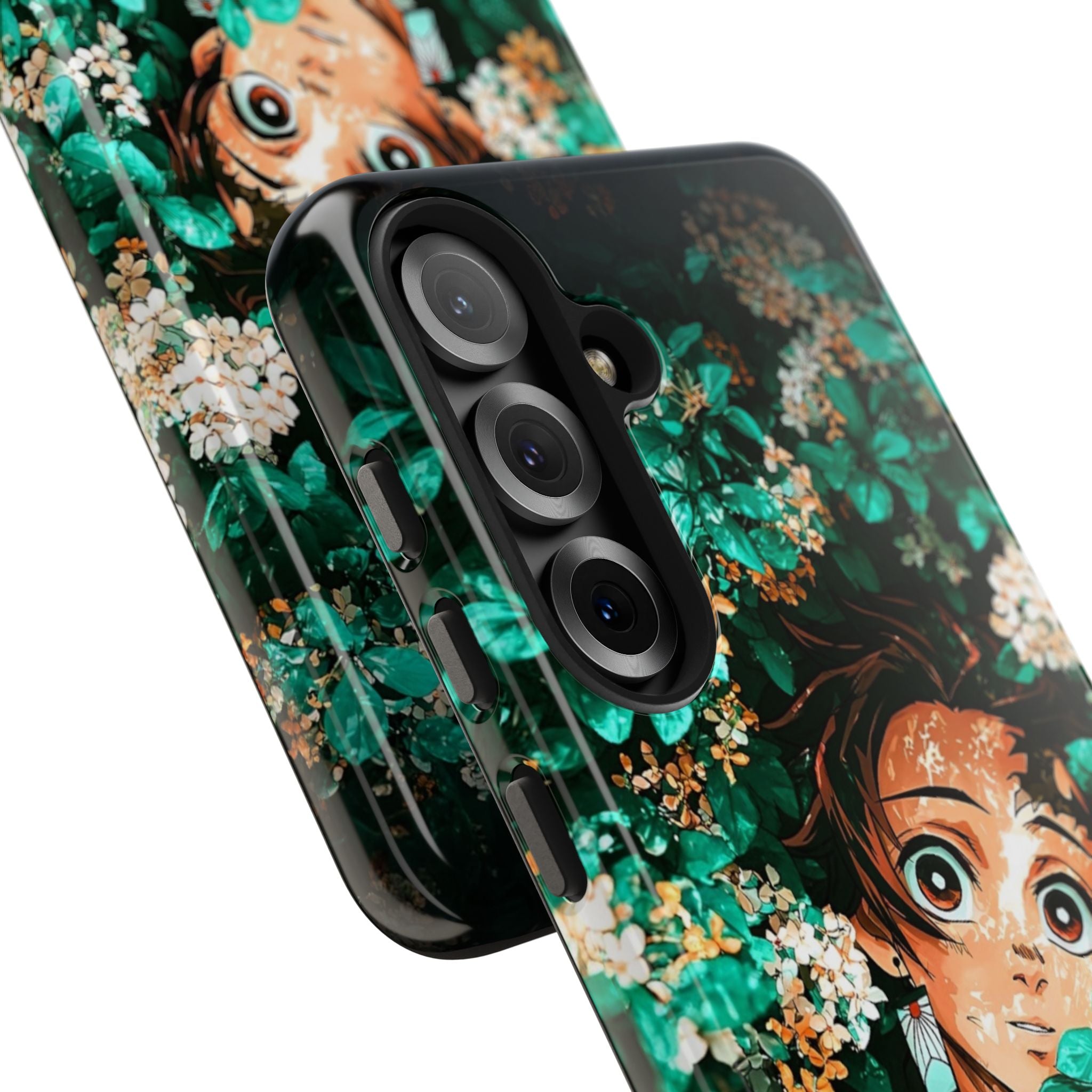 Floral Fantasy Tough Phone Cases | Trendy Phone Cover | Unique Gift for Nature Lovers | Durable Protection | Anime-Inspired Design