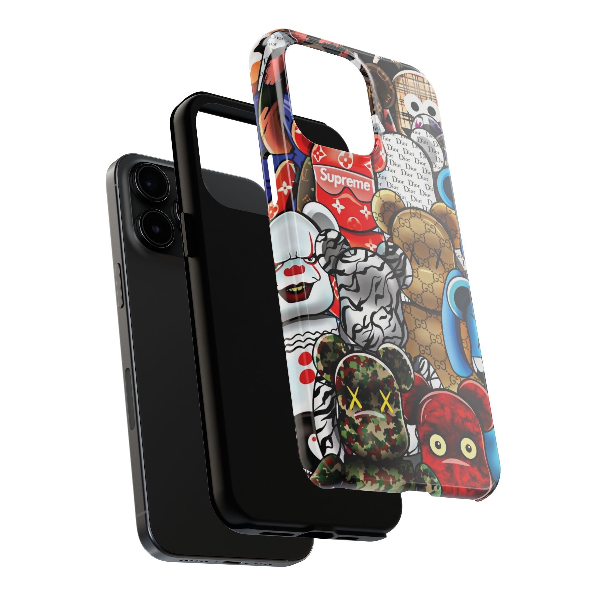 Trendy Bear Phone Case: Stylish Tough Protector for Streetwear Lovers, Gift for Teens, Unique Accessories for Holiday Celebrations