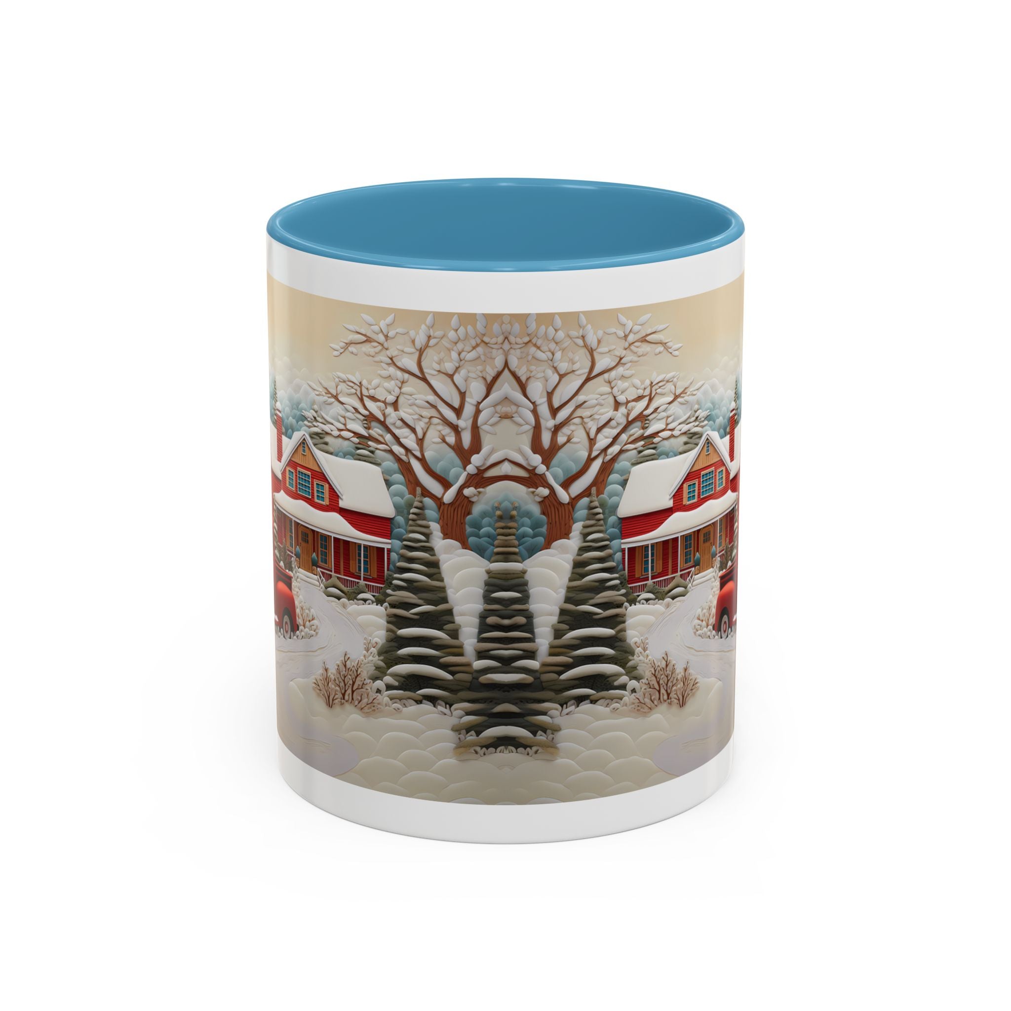 Winter Wonderland Accent Coffee Mug, Cozy Holiday Coffee Cup, Festive Gift for Coffee Lovers, Winter Decor Mug, Rustic Home Accent