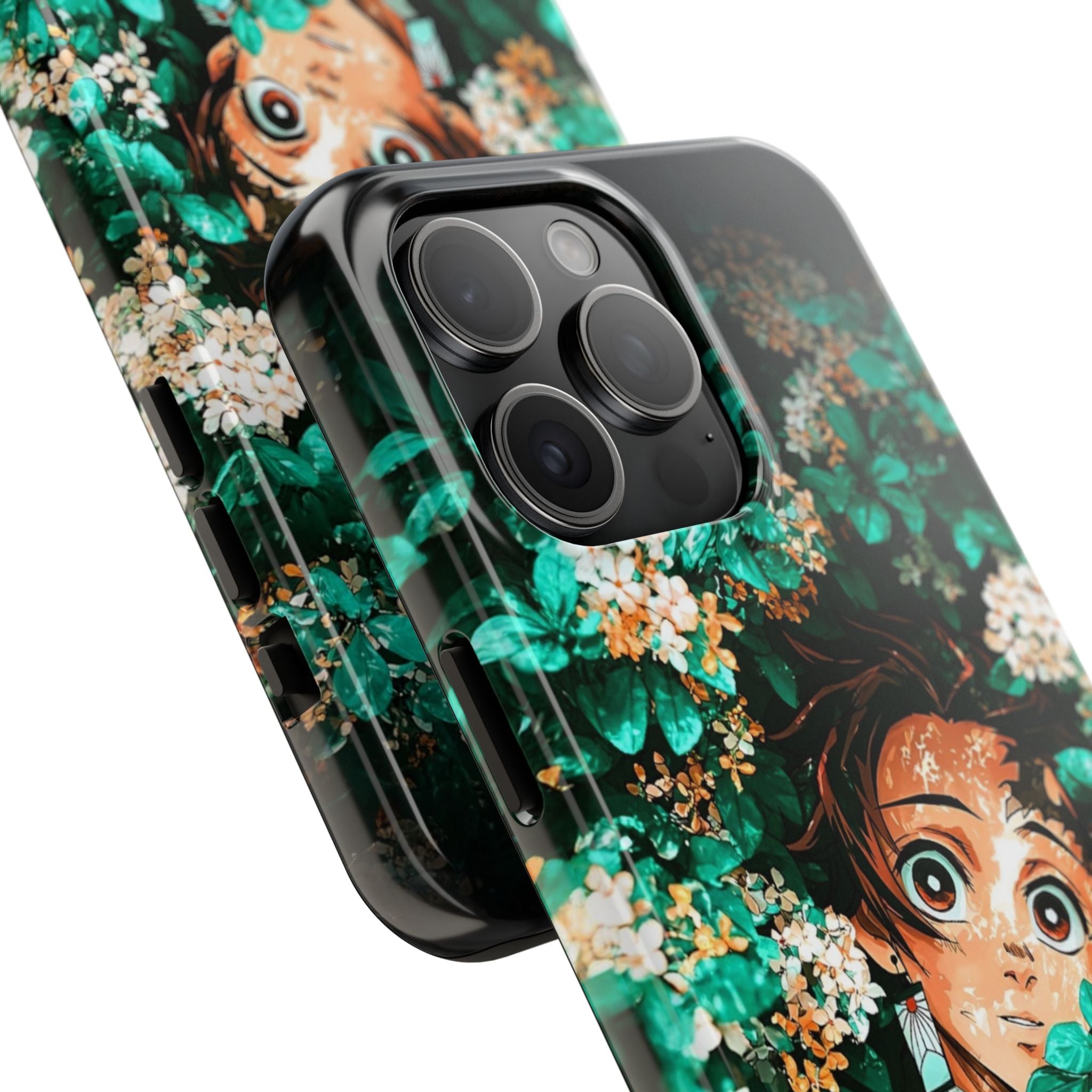 Floral Fantasy Tough Phone Cases | Trendy Phone Cover | Unique Gift for Nature Lovers | Durable Protection | Anime-Inspired Design