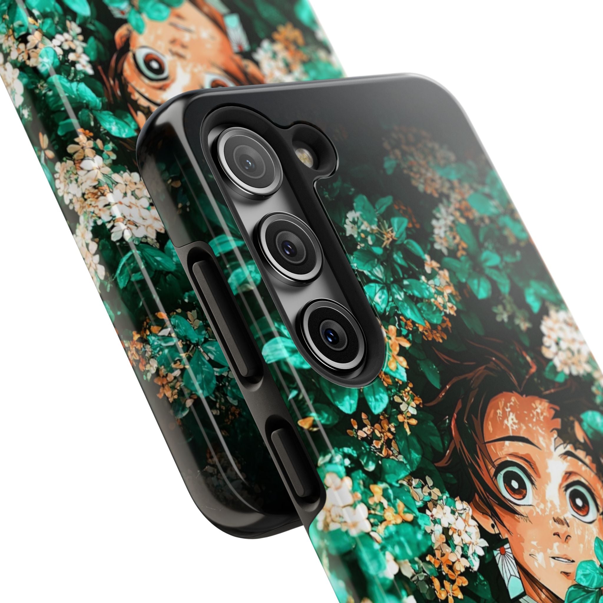 Floral Fantasy Tough Phone Cases | Trendy Phone Cover | Unique Gift for Nature Lovers | Durable Protection | Anime-Inspired Design