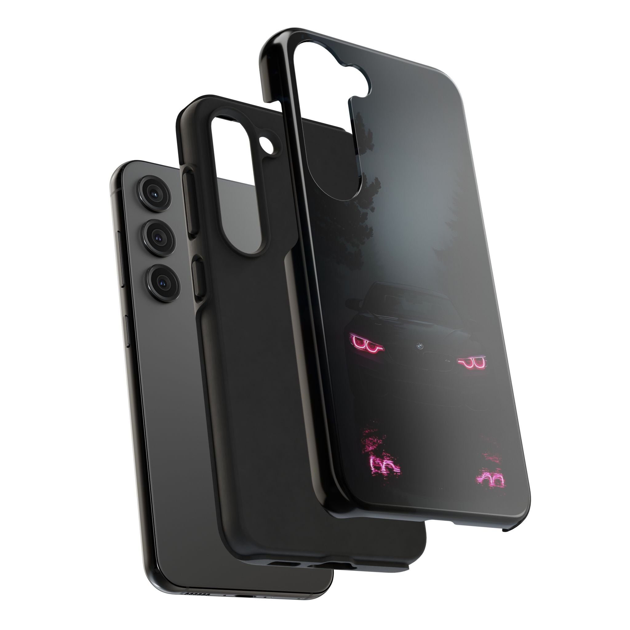 Tough Phone Case with Neon Car Design, Durable Smartphone Cover, Gift for Car Enthusiasts, Unique Accessory for Him, Perfect for Birthdays