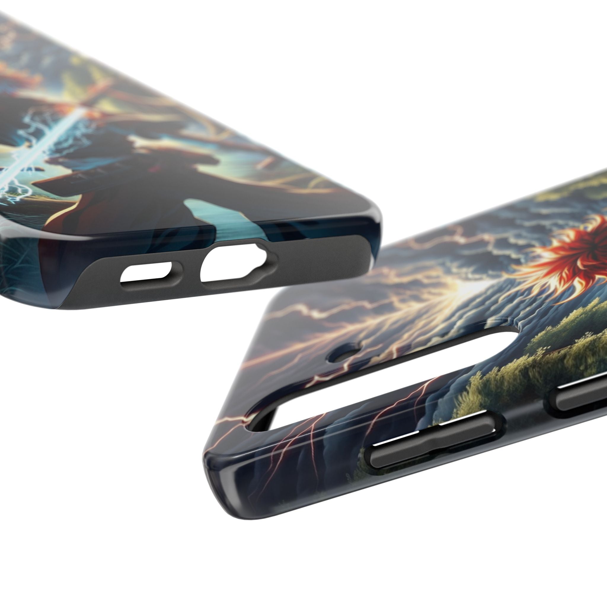 Epic Adventure Tough Phone Cases, Anime, Lightning Design, Durable Cover, Gift for Gamers, Festival Essential