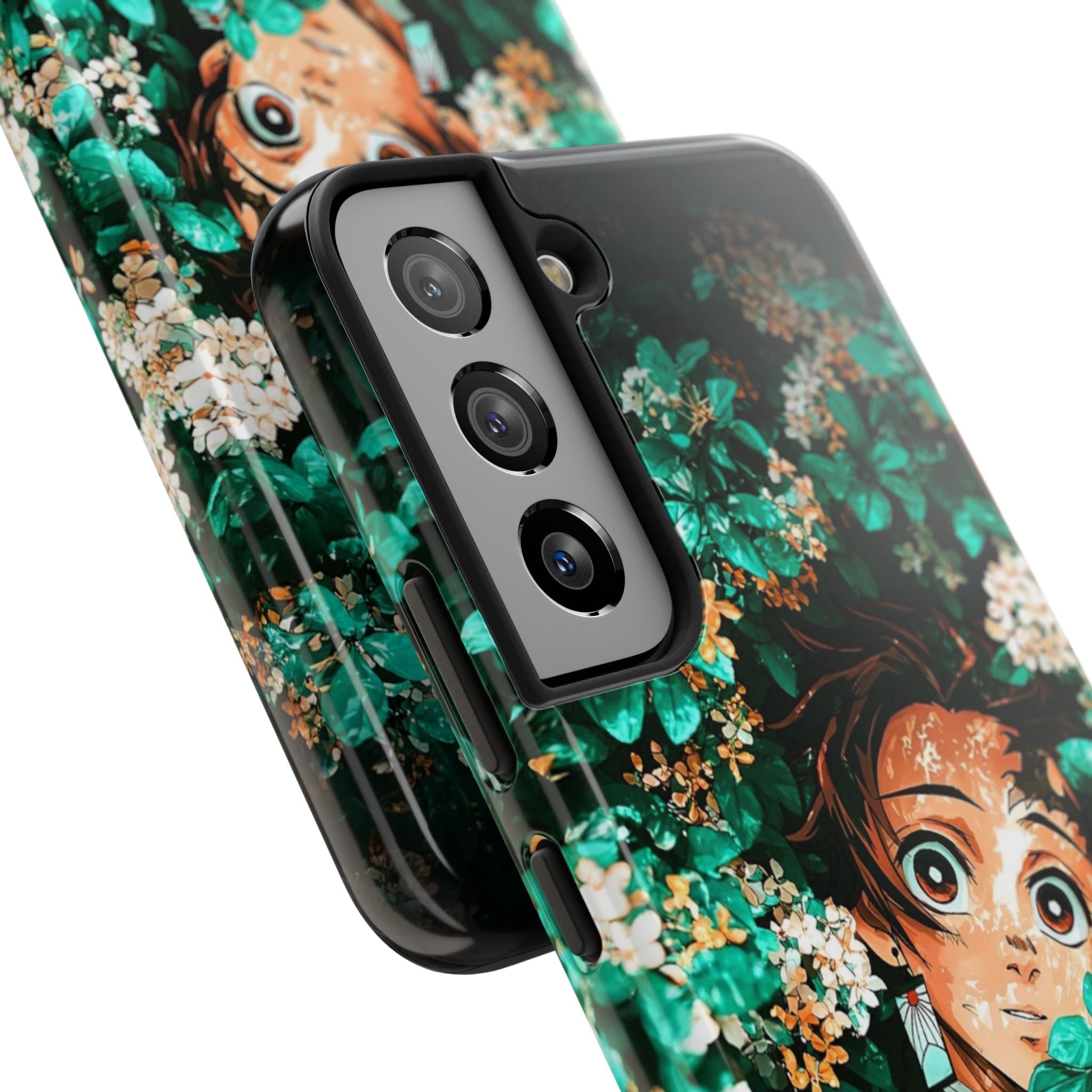 Floral Fantasy Tough Phone Cases | Trendy Phone Cover | Unique Gift for Nature Lovers | Durable Protection | Anime-Inspired Design