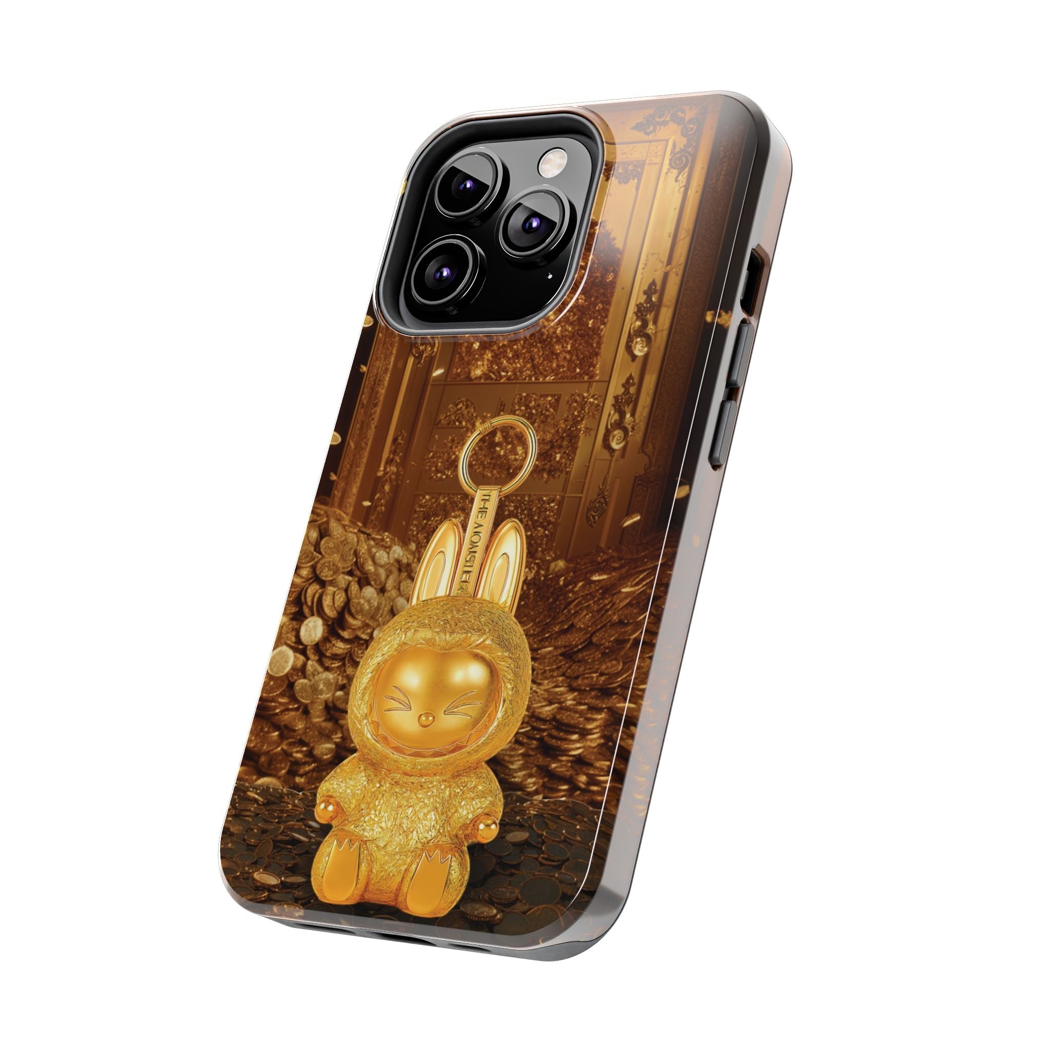 Luxurious Rabbit Phone Case, Golden Bunny Phone Cover, Tough Phone Cases, Cute Rabbit Holder, Unique Gift Idea, Stylish Mobile Protector