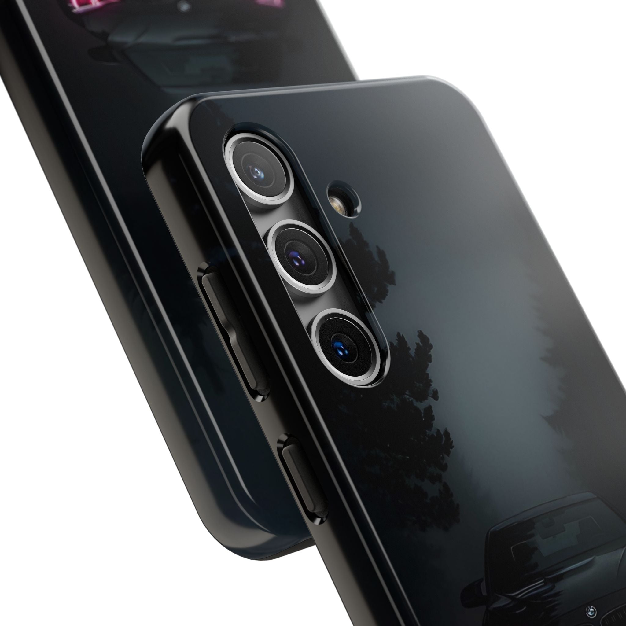 Tough Phone Case with Neon Car Design, Durable Smartphone Cover, Gift for Car Enthusiasts, Unique Accessory for Him, Perfect for Birthdays