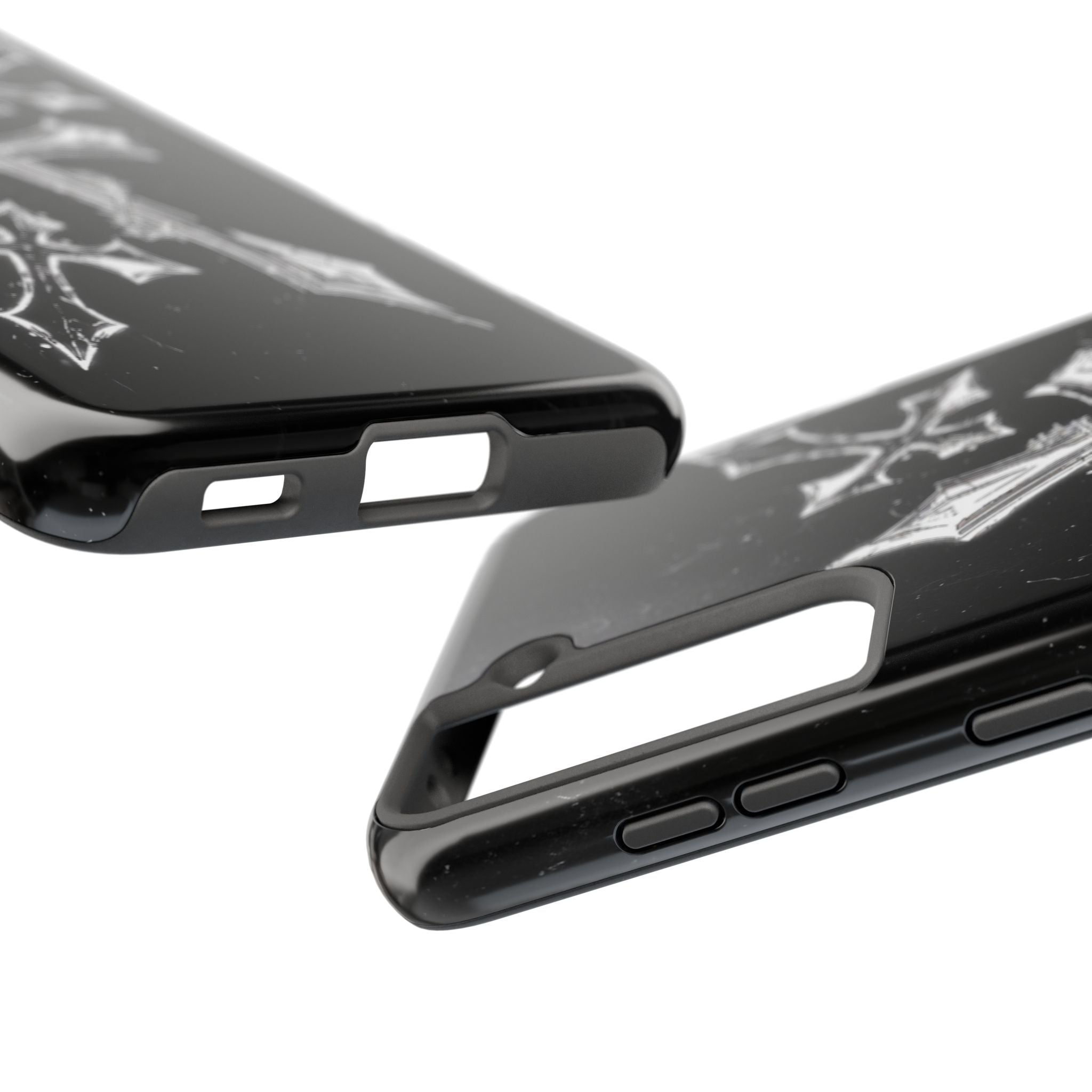 Tough Phone Case with Cross Design, Gothic Phone Cover, Personalized Phone Case, Customizable Tech Accessories, Unique Gift Idea