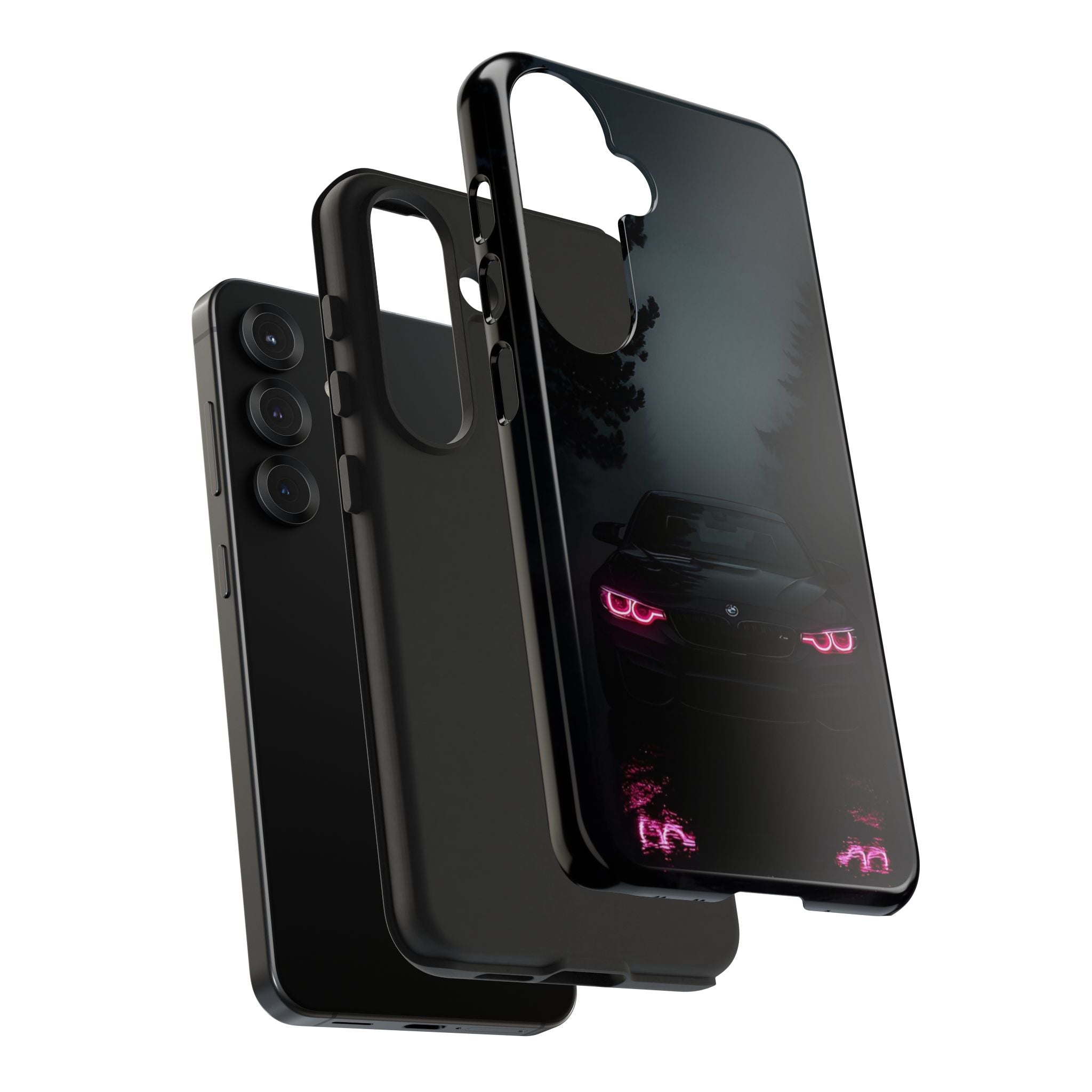 Tough Phone Case with Neon Car Design, Durable Smartphone Cover, Gift for Car Enthusiasts, Unique Accessory for Him, Perfect for Birthdays