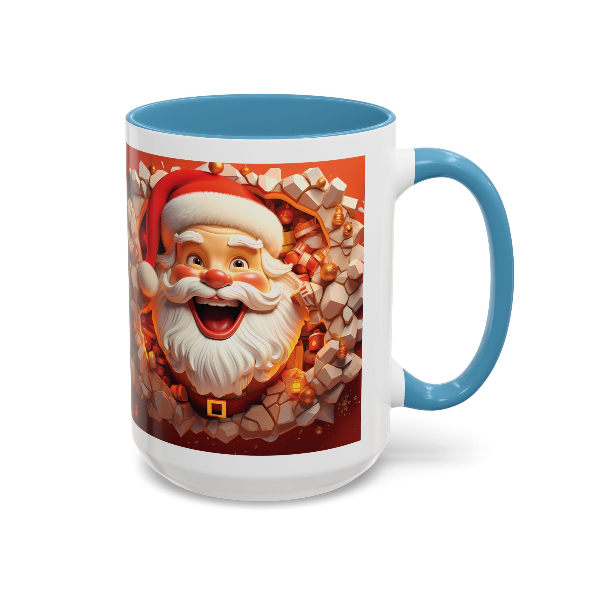 Cheerful Santa Accent Coffee Mug - Perfect for Xmas, Holiday Gifts, Cozy Mornings, Festive Decor, Coffee Lovers