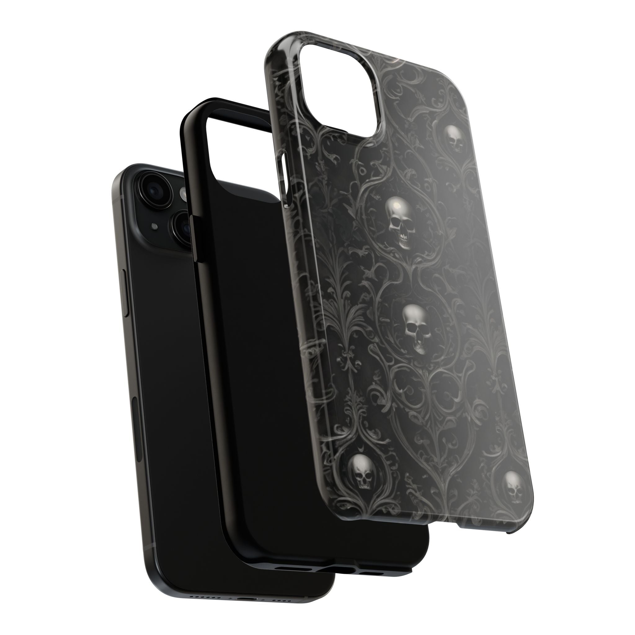 Gothic Skull Phone Cases - Tough Protection, Unique Gift for Halloween, Dark Aesthetic Accessory for Men and Women, Trendy Phone Cover