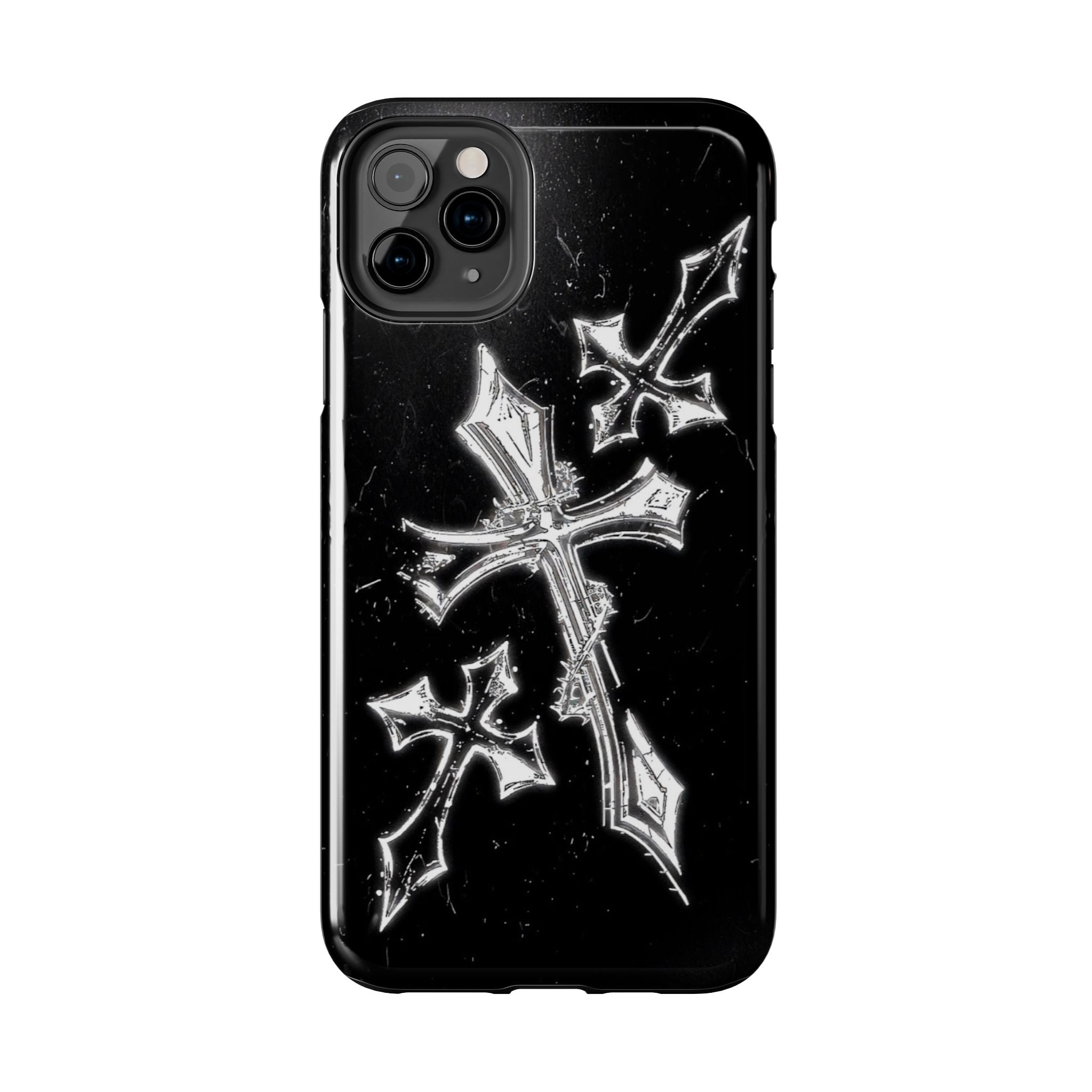 Tough Phone Case with Cross Design, Gothic Phone Cover, Personalized Phone Case, Customizable Tech Accessories, Unique Gift Idea