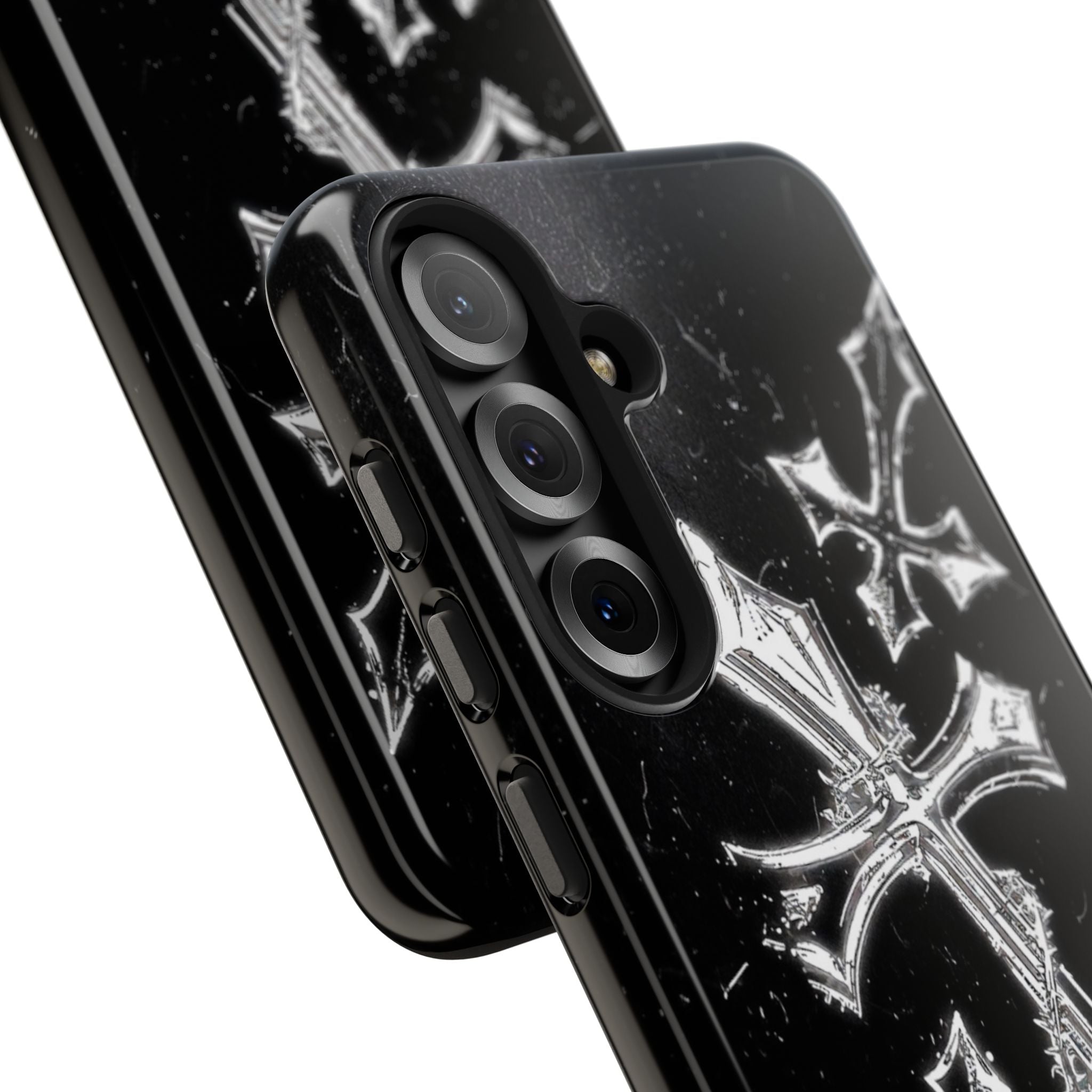 Tough Phone Case with Cross Design, Gothic Phone Cover, Personalized Phone Case, Customizable Tech Accessories, Unique Gift Idea