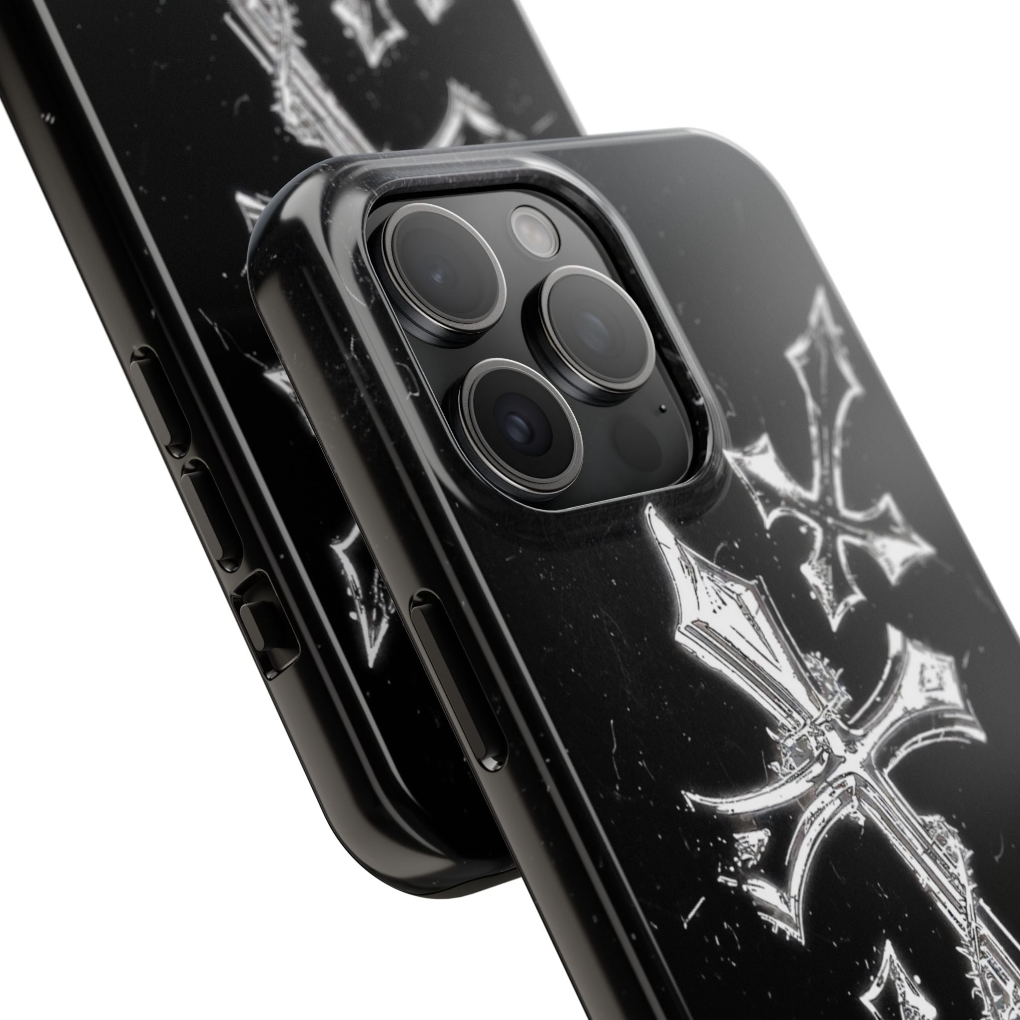 Tough Phone Case with Cross Design, Gothic Phone Cover, Personalized Phone Case, Customizable Tech Accessories, Unique Gift Idea