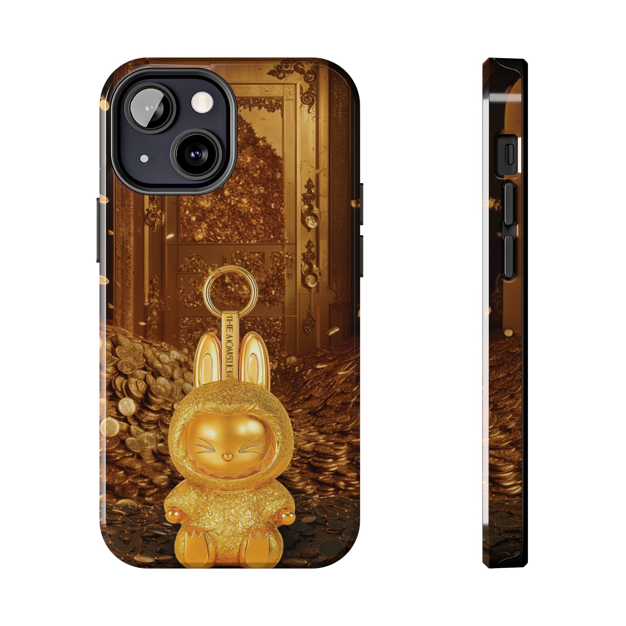 Luxurious Rabbit Phone Case, Golden Bunny Phone Cover, Tough Phone Cases, Cute Rabbit Holder, Unique Gift Idea, Stylish Mobile Protector
