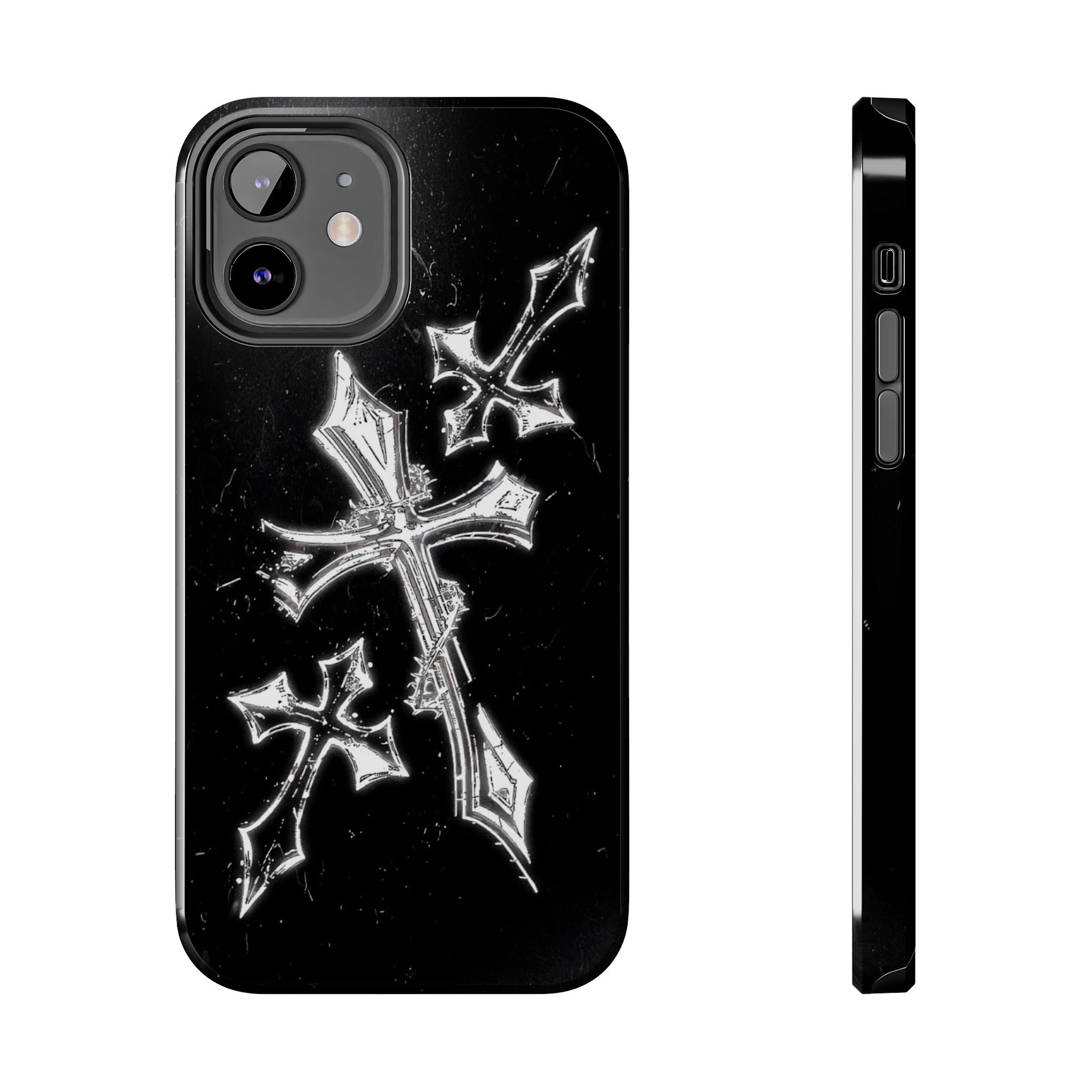 Tough Phone Case with Cross Design, Gothic Phone Cover, Personalized Phone Case, Customizable Tech Accessories, Unique Gift Idea